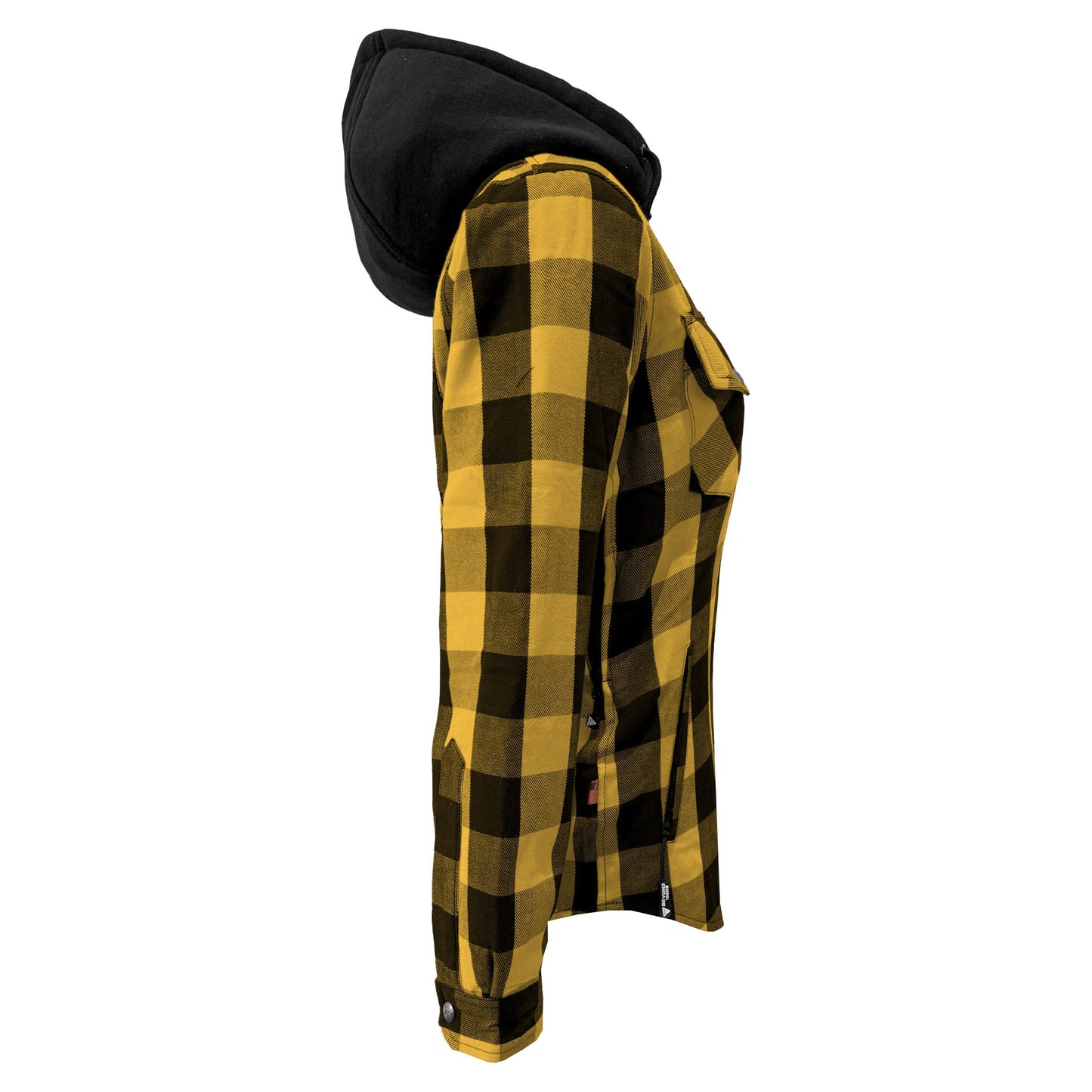 Protective Flannel Hoodie for Women - Yellow and Black Checkered