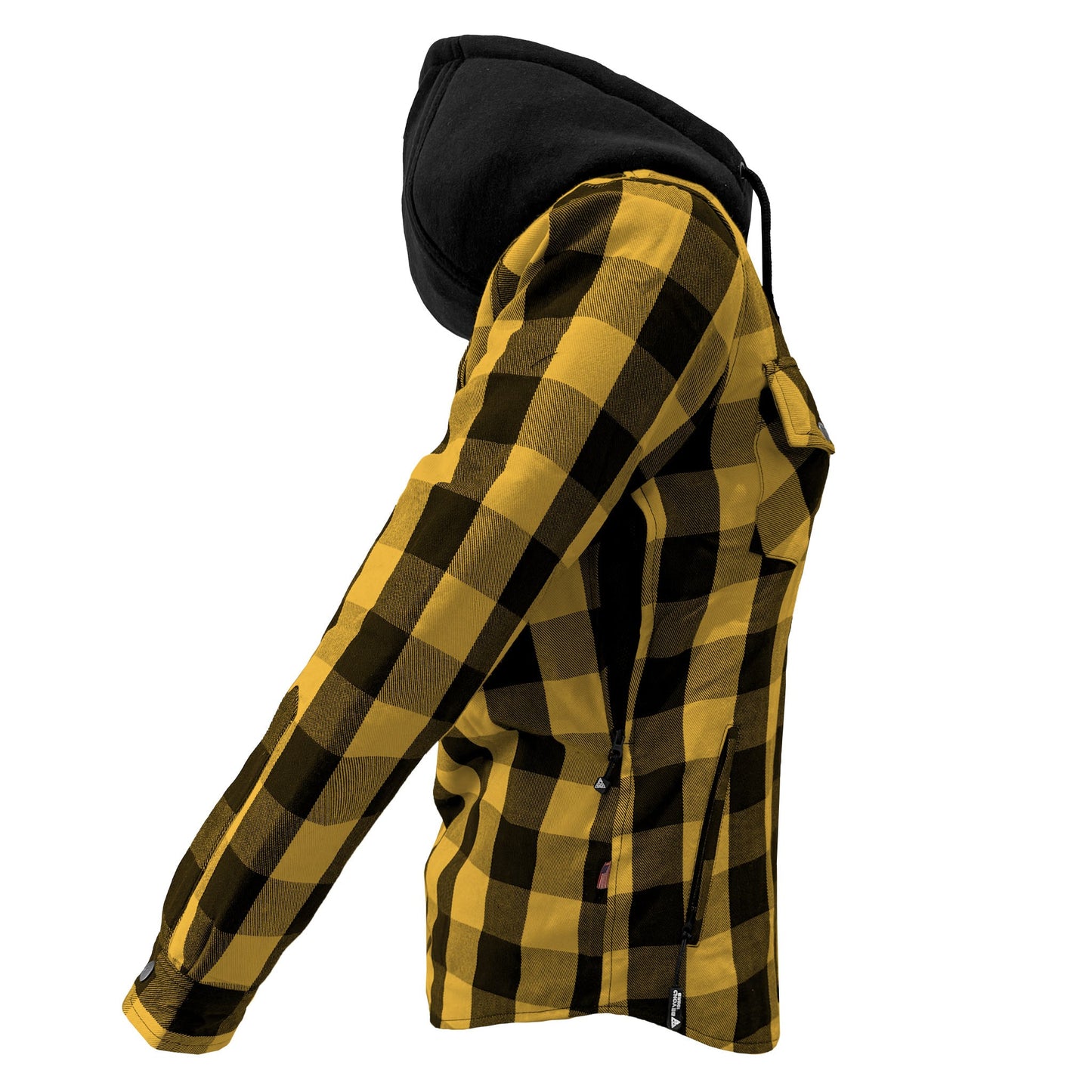 Protective Flannel Hoodie for Women - Yellow and Black Checkered