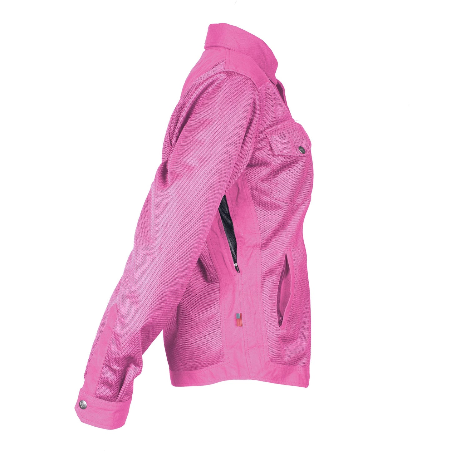 Protective Summer Mesh Shirt for Women - Pink Solid with Pads