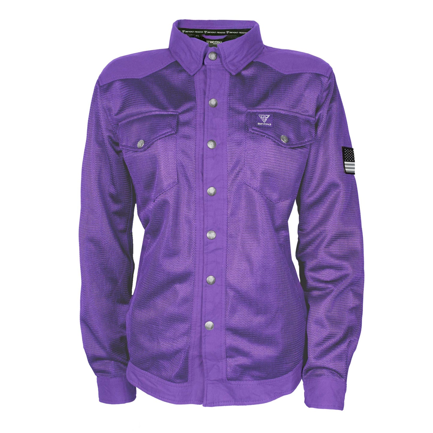 Protective Summer Mesh Shirt for Women - Purple Solid
