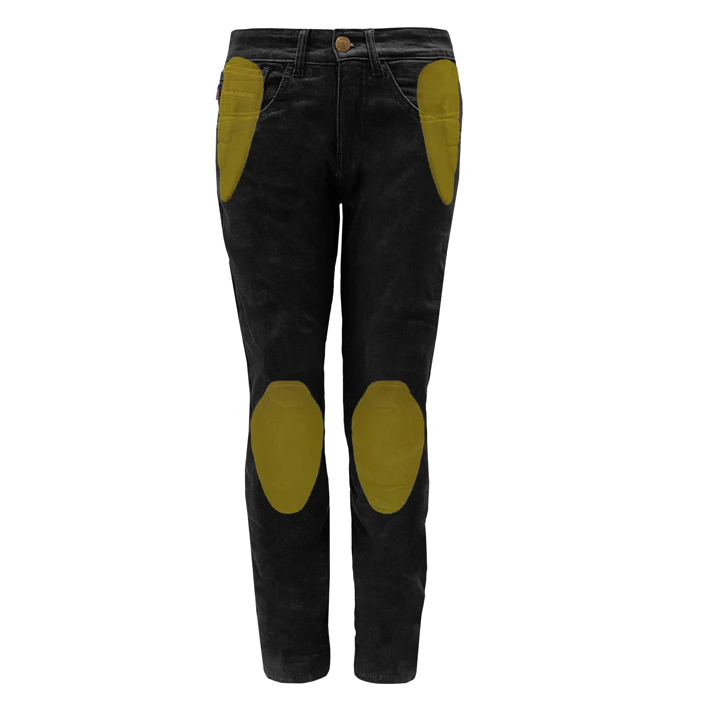 Straight Leg Protective Denim Pants (Jeans) for Women - Black