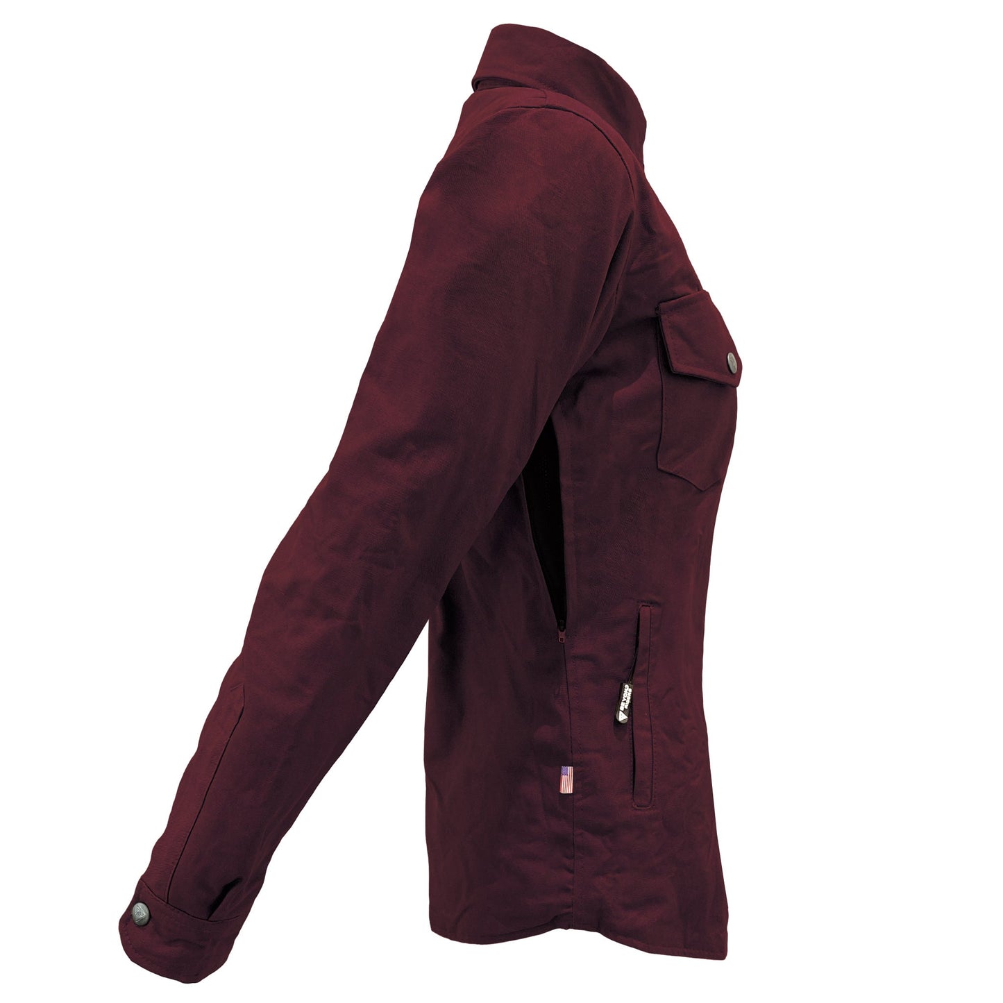 Protective Canvas Jacket for Women - Red Maroon