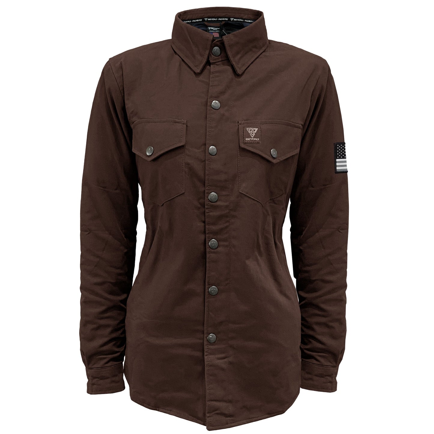 Protective Canvas Jacket for Women - Dark Brown with Pads
