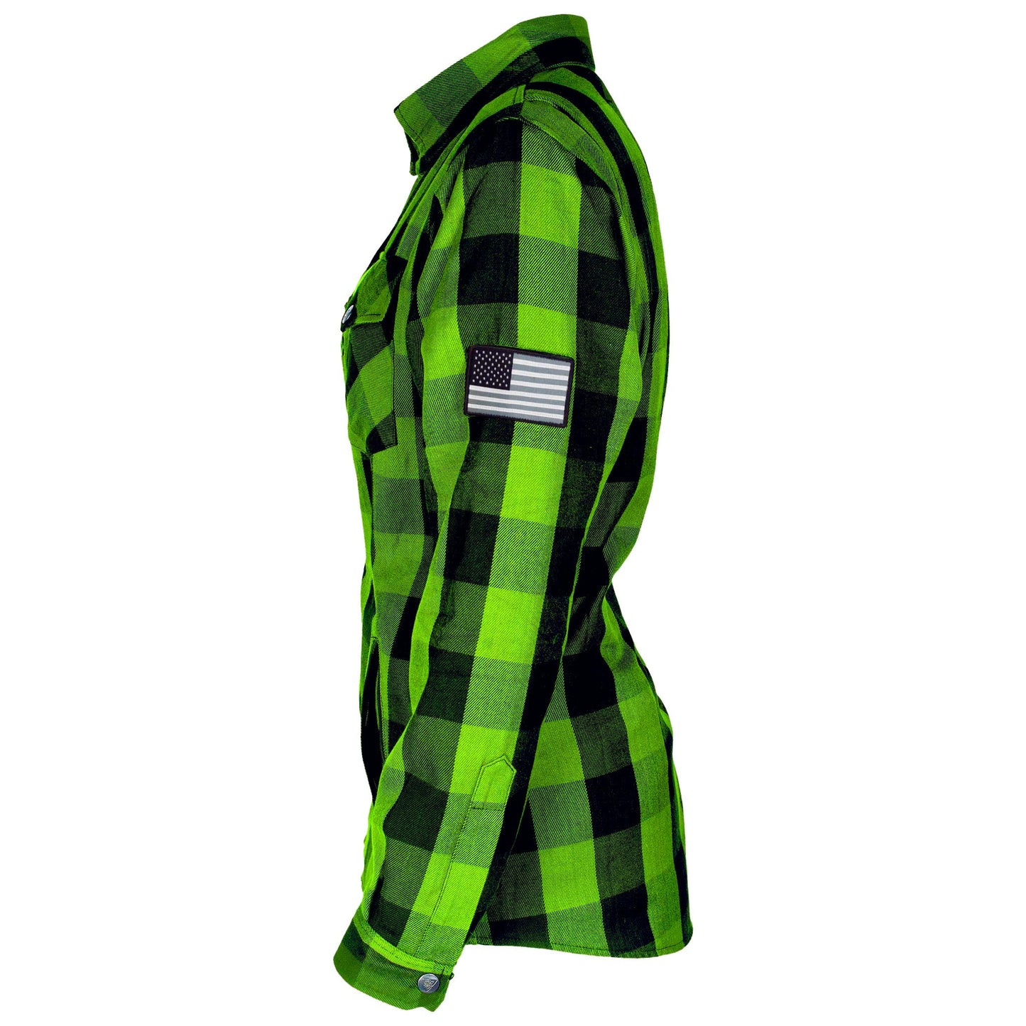 Protective Flannel Shirt for Women - Green Checkered