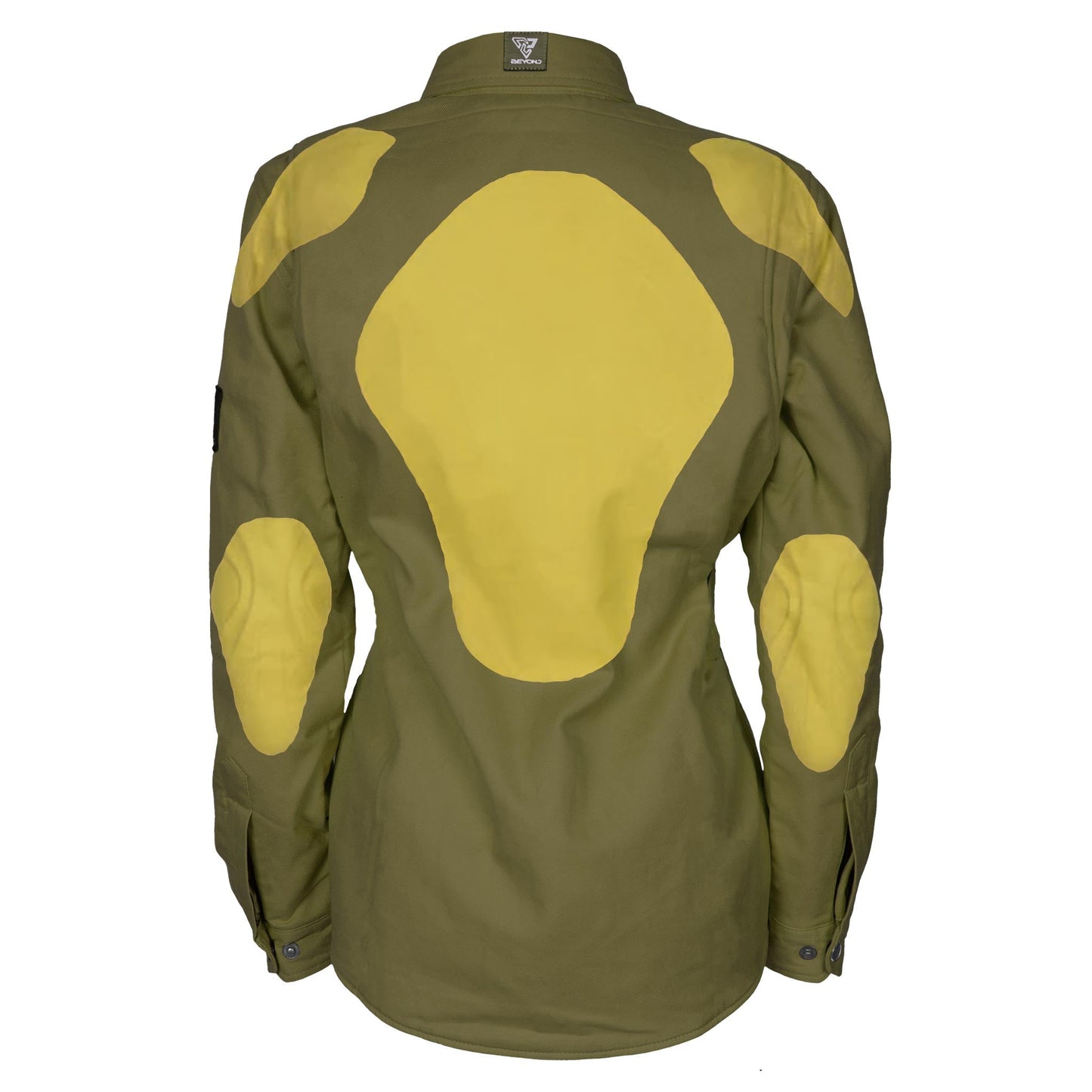 Protective Flannel Shirt for Women - Army Green Solid with Pads
