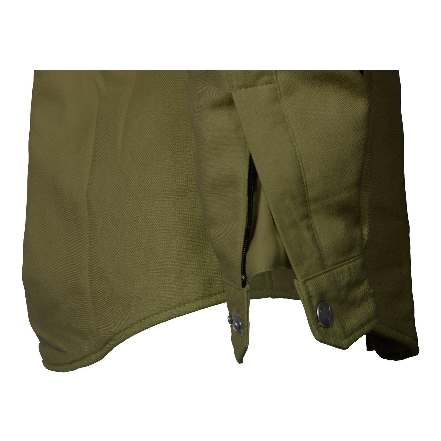 Protective Flannel Shirt for Women - Army Green Solid with Pads