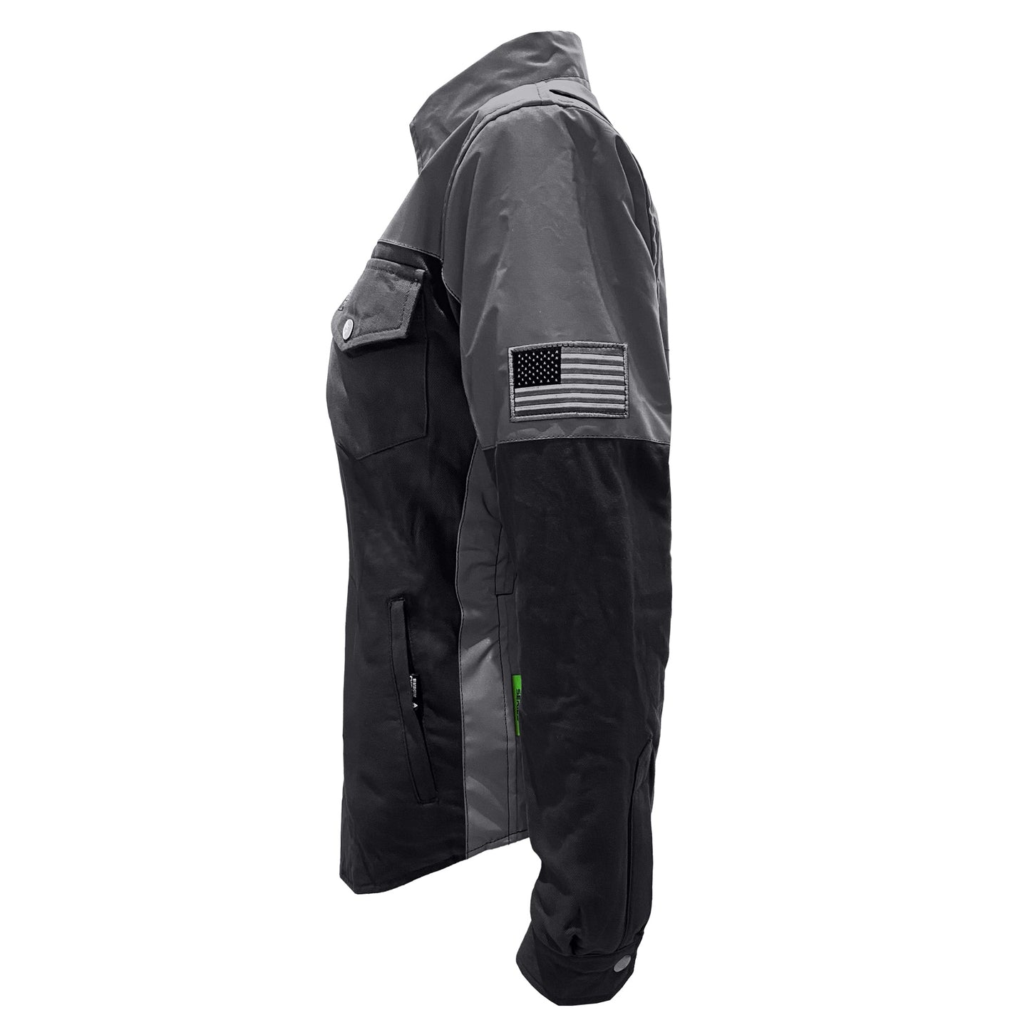 Flannel Reflective Shirt "Nightfall Nebula" for Women - Black with Pads