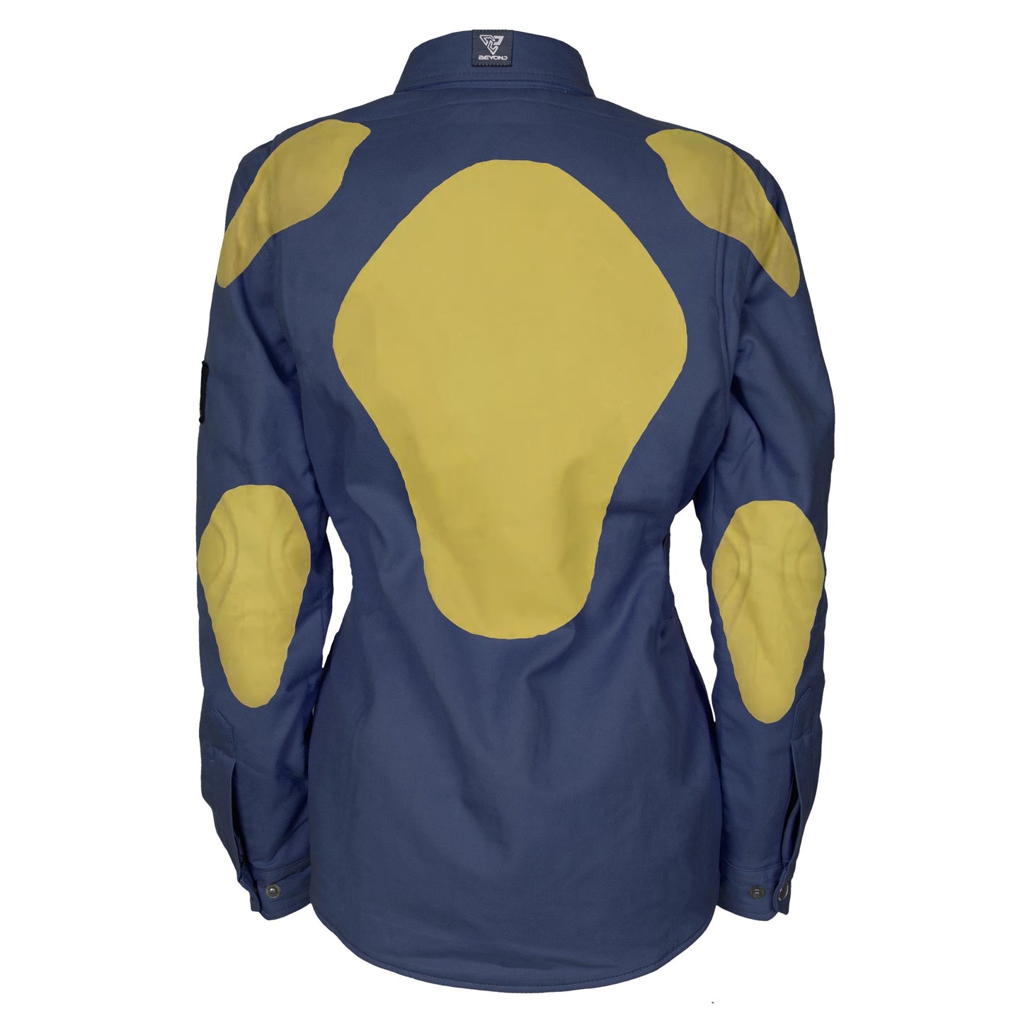 Protective Flannel Shirt for Women - Navy Blue Solid with Pads