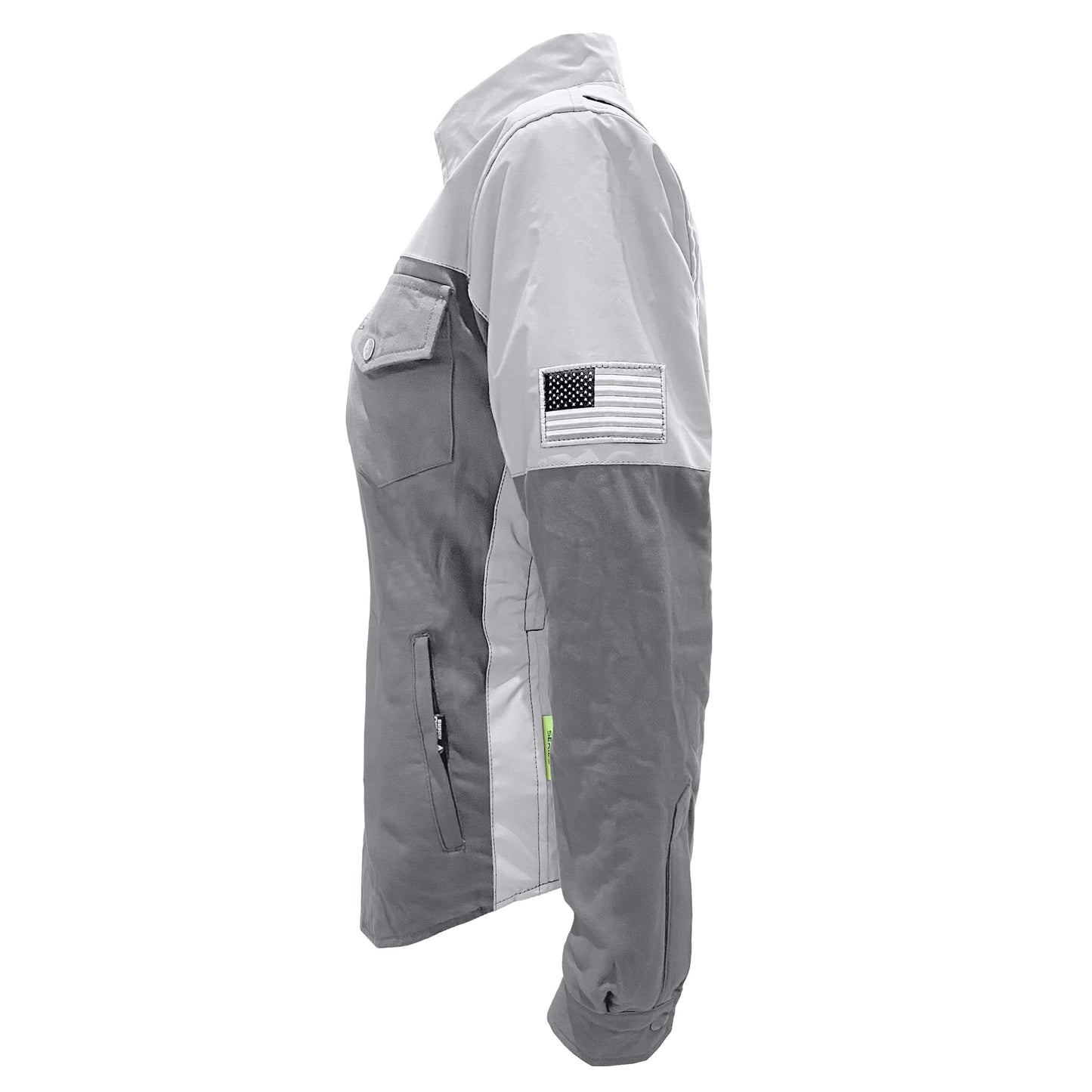 Flannel Reflective Shirt "Twilight Titanium" for Women - Grey with Pads