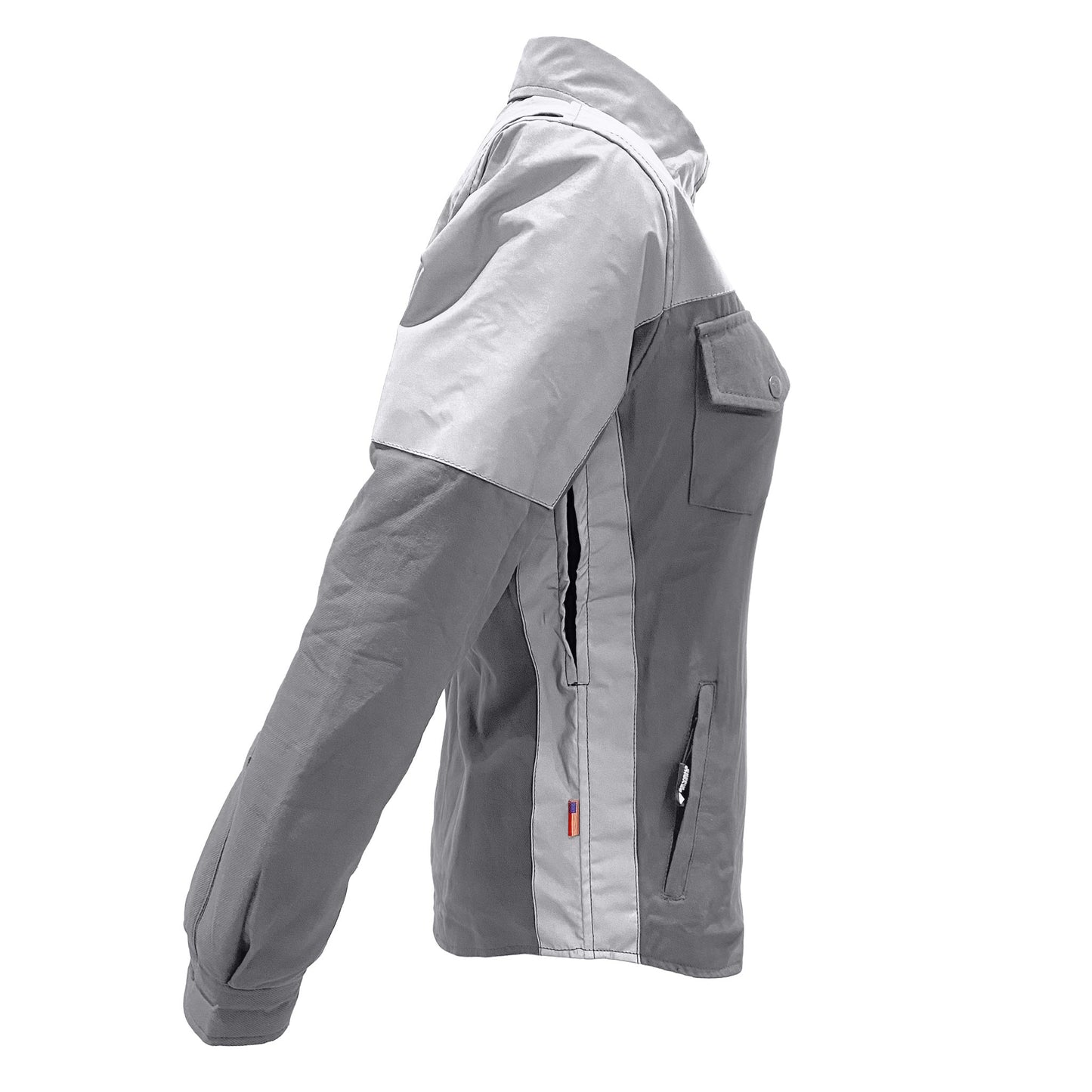 Flannel Reflective Shirt "Twilight Titanium" for Women - Grey with Pads