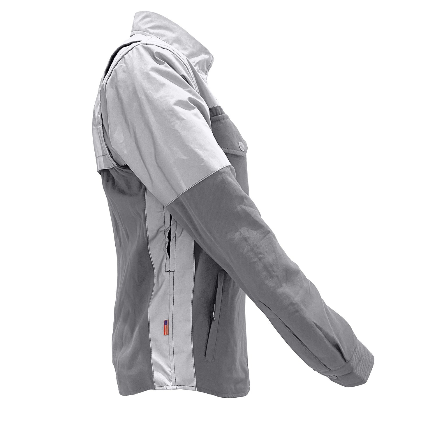 Flannel Reflective Shirt "Twilight Titanium" for Women - Grey with Pads