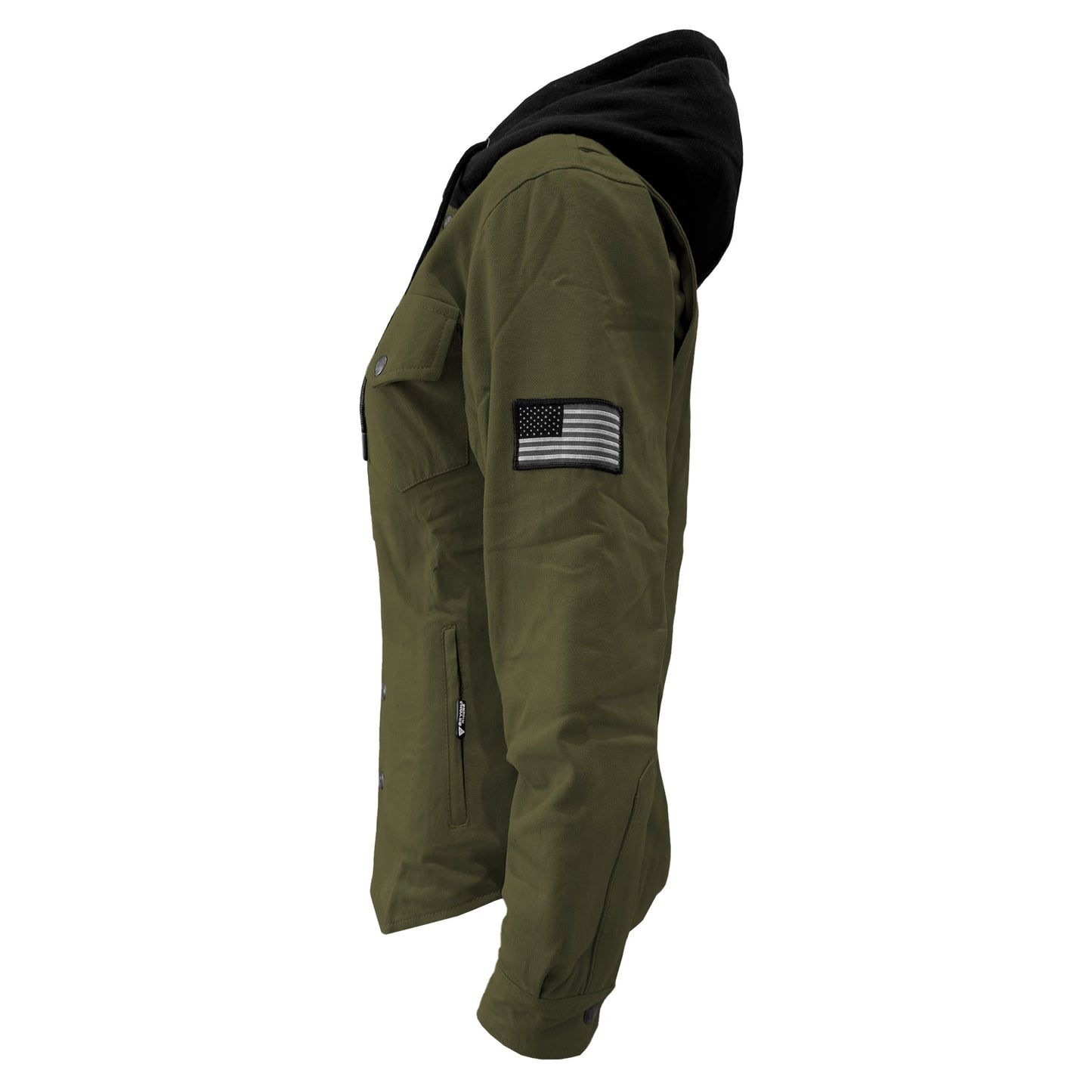 Protective Flannel Hoodie For Women - Army Green Solid
