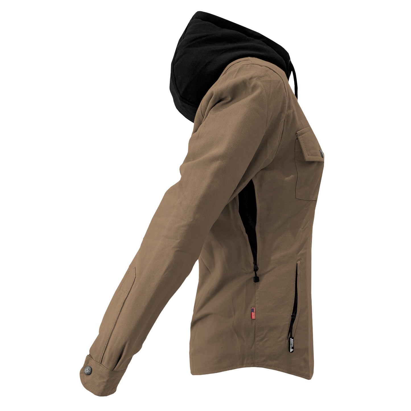 Protective Flannel Hoodie For Women - Camel Solid