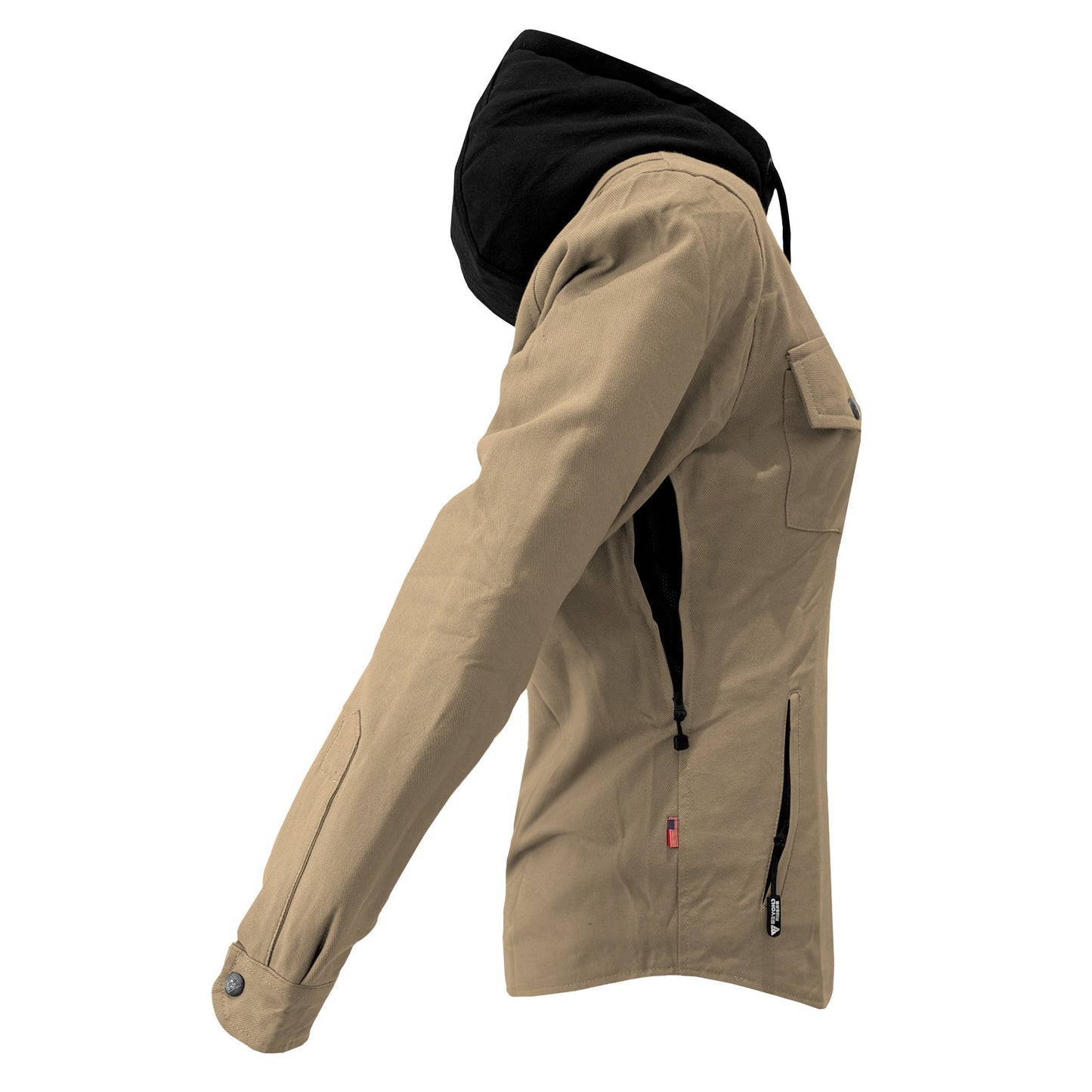 Protective Flannel Hoodie For Women - Khaki Solid