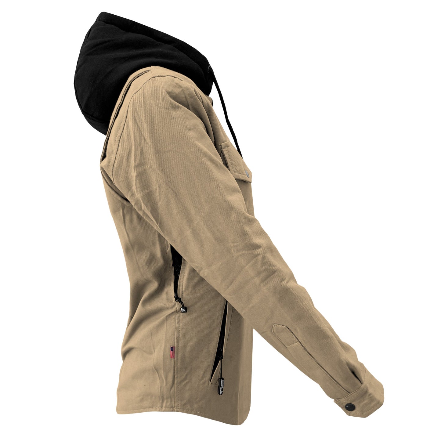 Protective Flannel Hoodie For Women - Khaki Solid