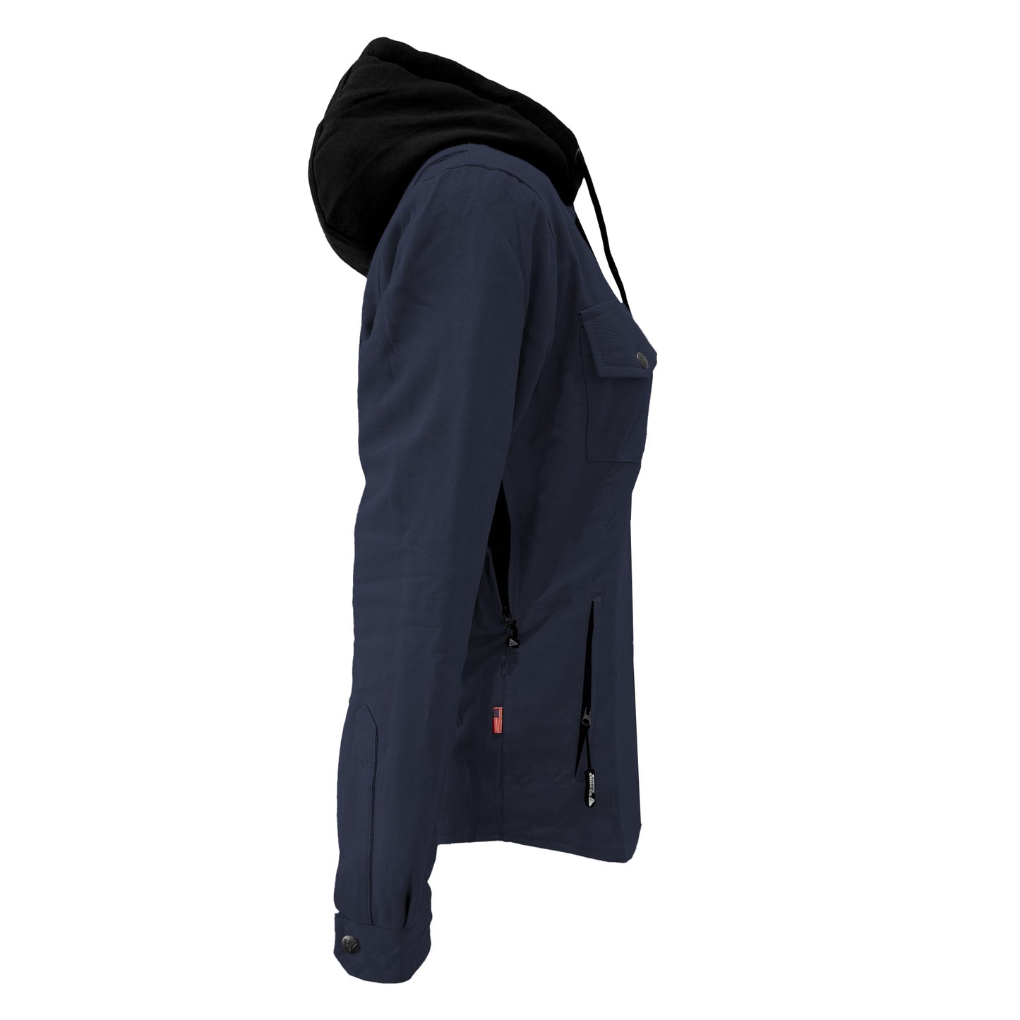 Protective Flannel Hoodie For Women - Navy Blue Solid