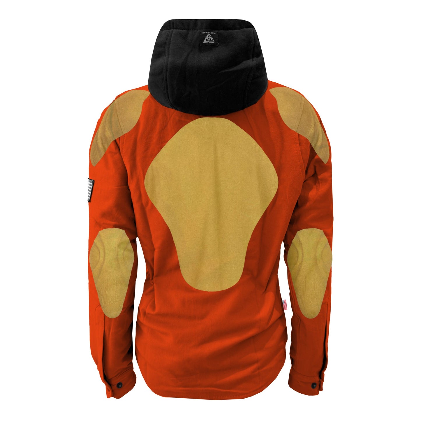 Protective Flannel Hoodie For Women - Orange Solid