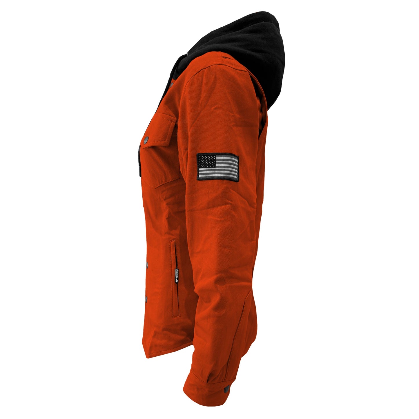 Protective Flannel Hoodie For Women - Orange Solid