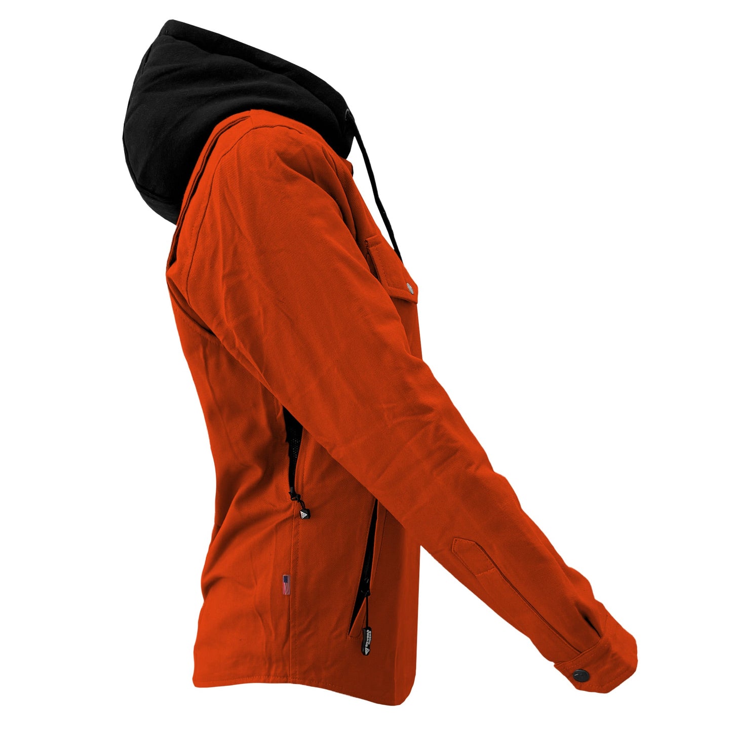Protective Flannel Hoodie For Women - Orange Solid