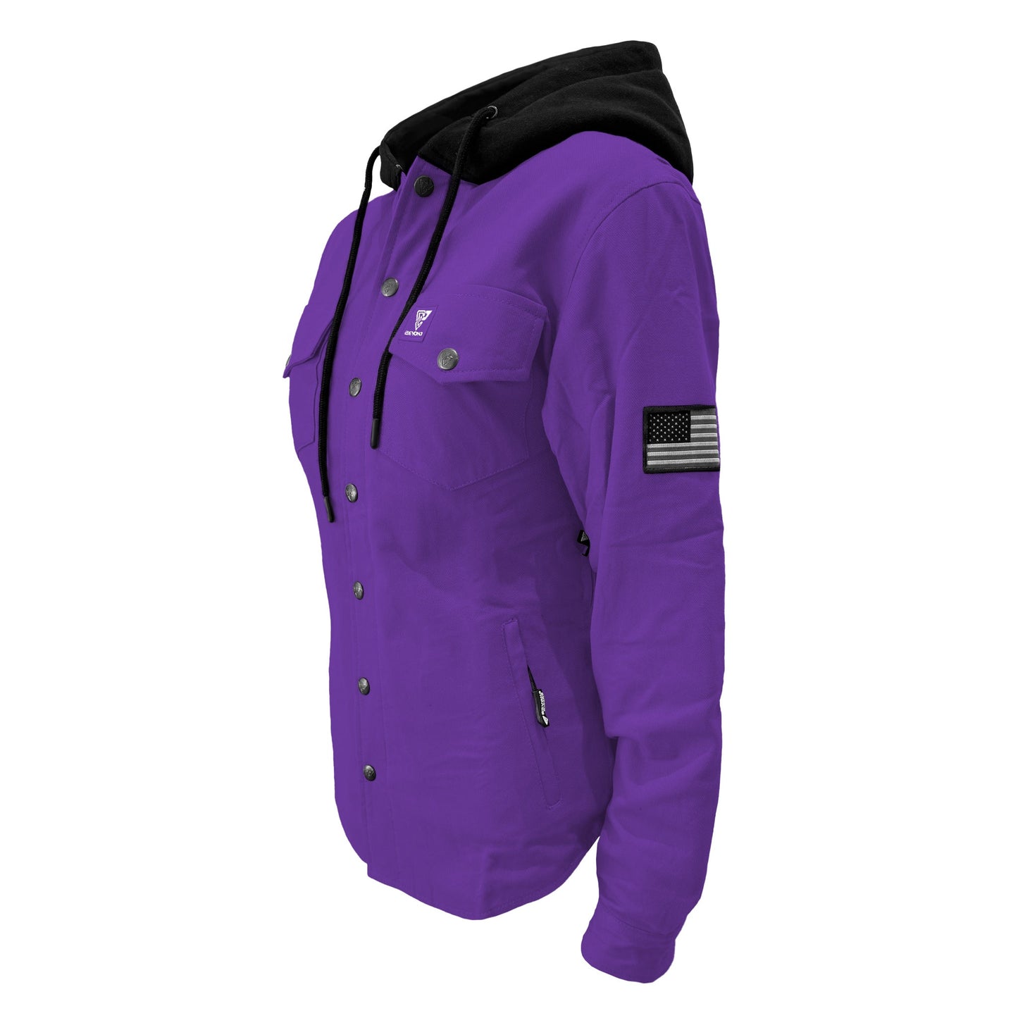 Protective Flannel Hoodie For Women - Purple Solid