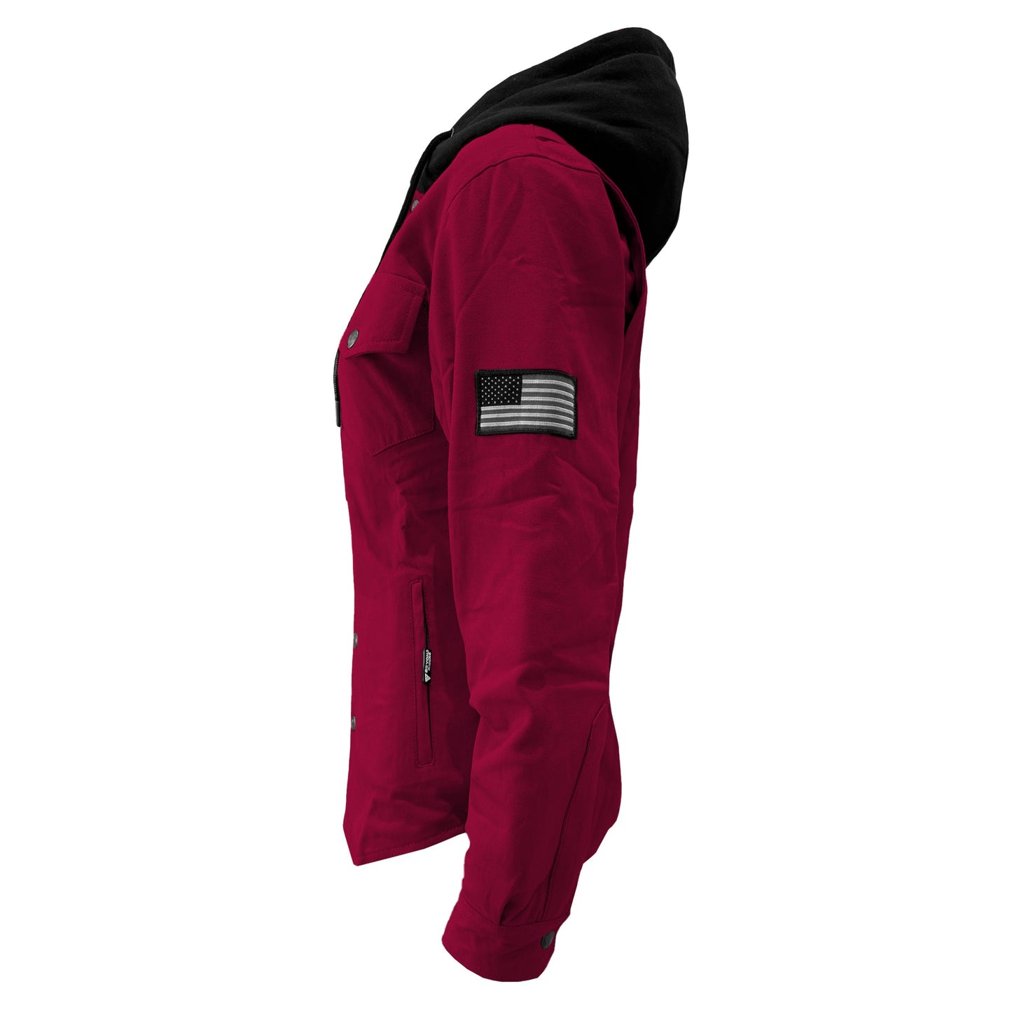 Protective Flannel Hoodie For Women - Red Maroon Solid