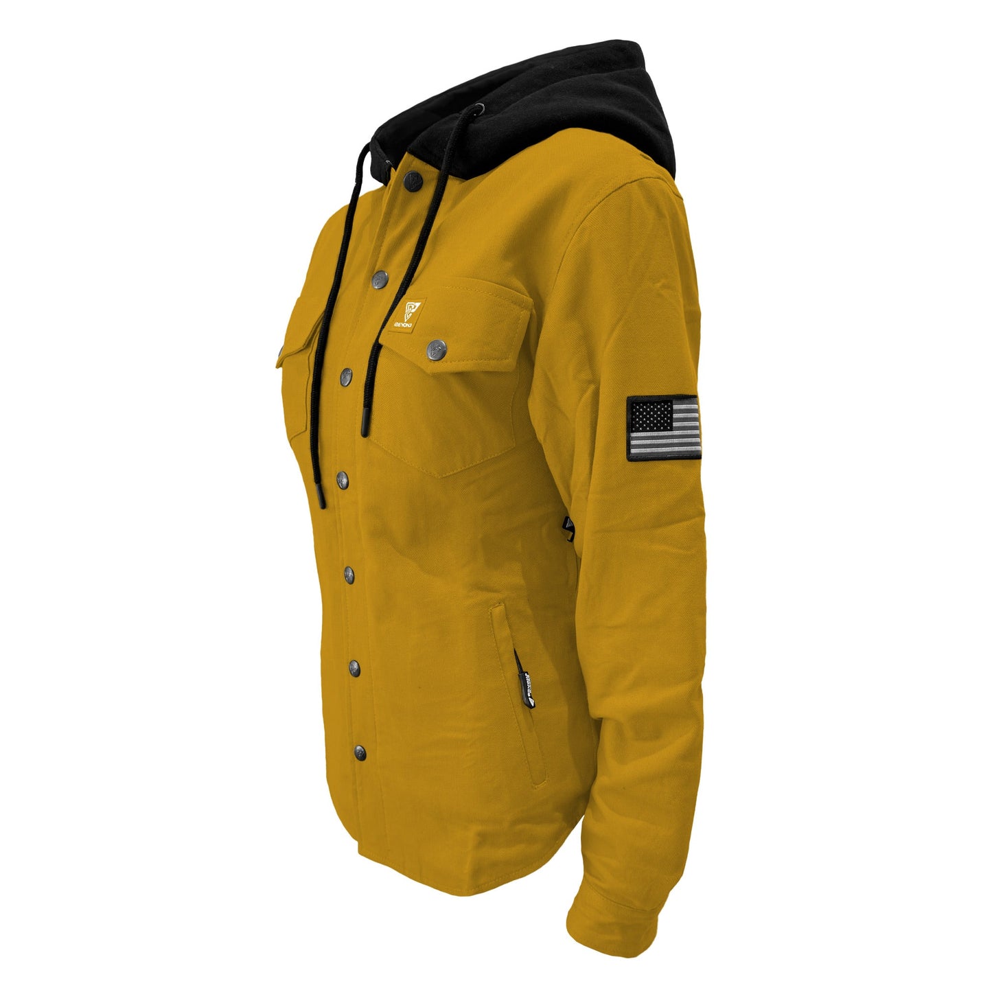 Protective Flannel Hoodie For Women - Yellow Solid