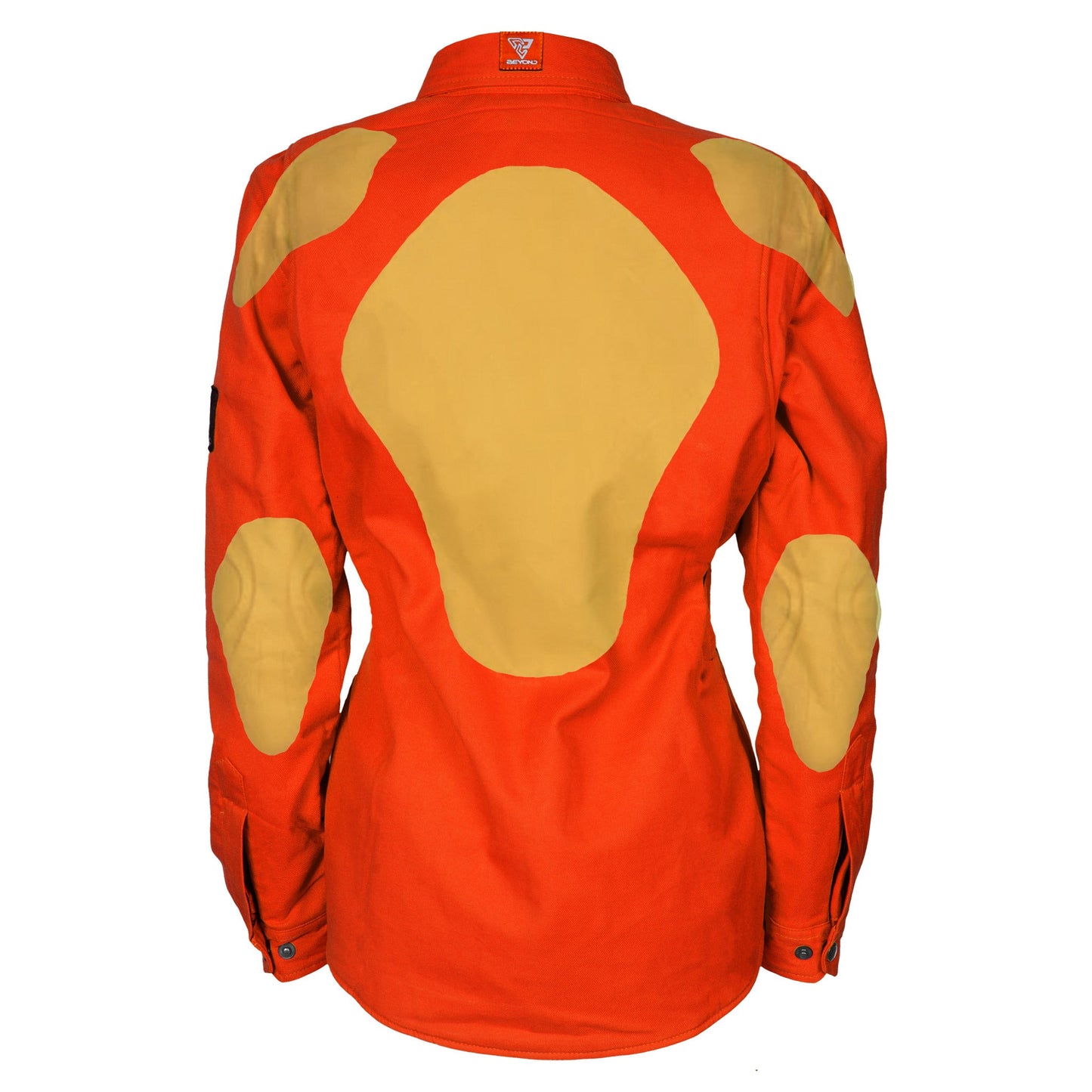 Protective Flannel Shirt for Women - Orange Solid with Pads