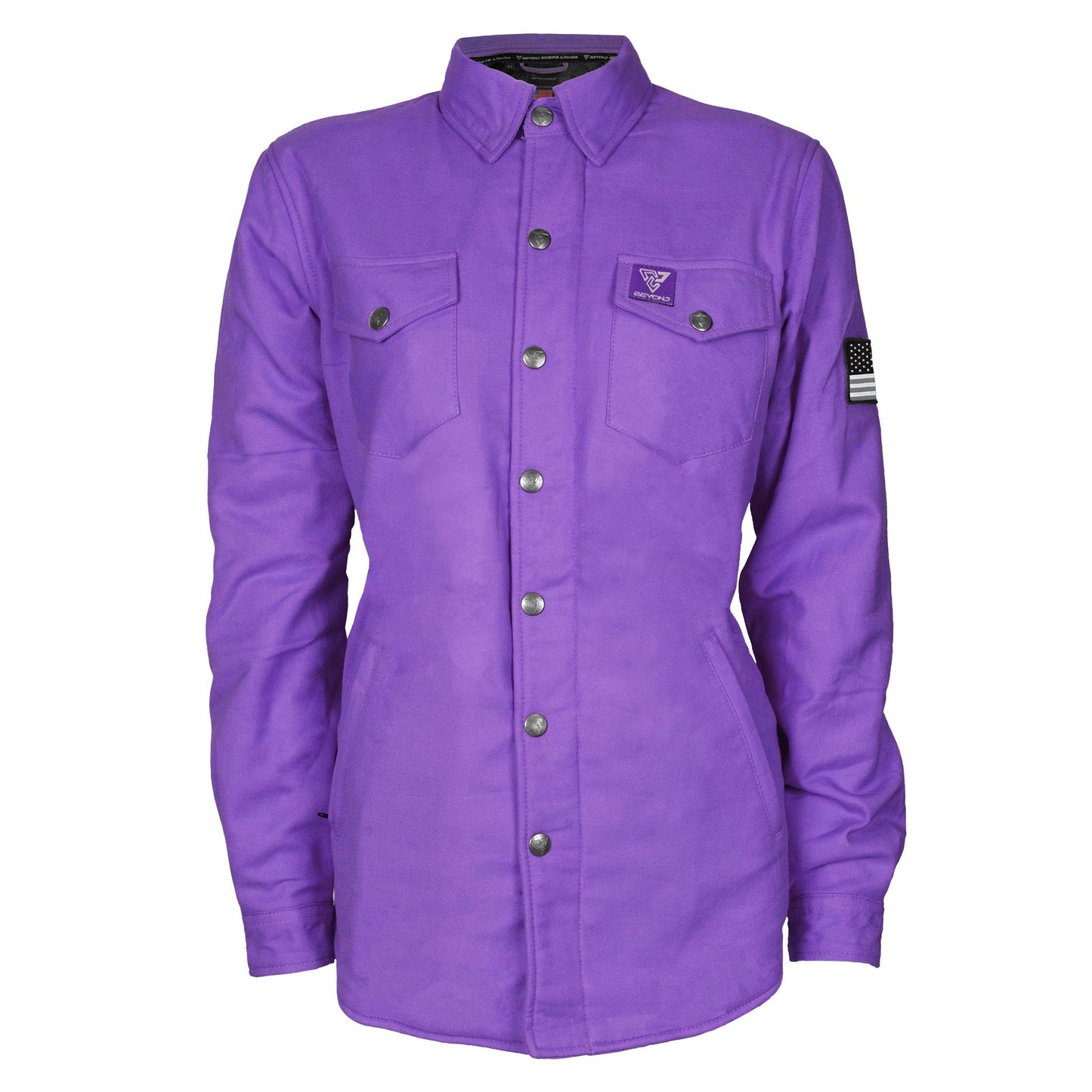 Protective Flannel Shirt for Women - Purple Solid