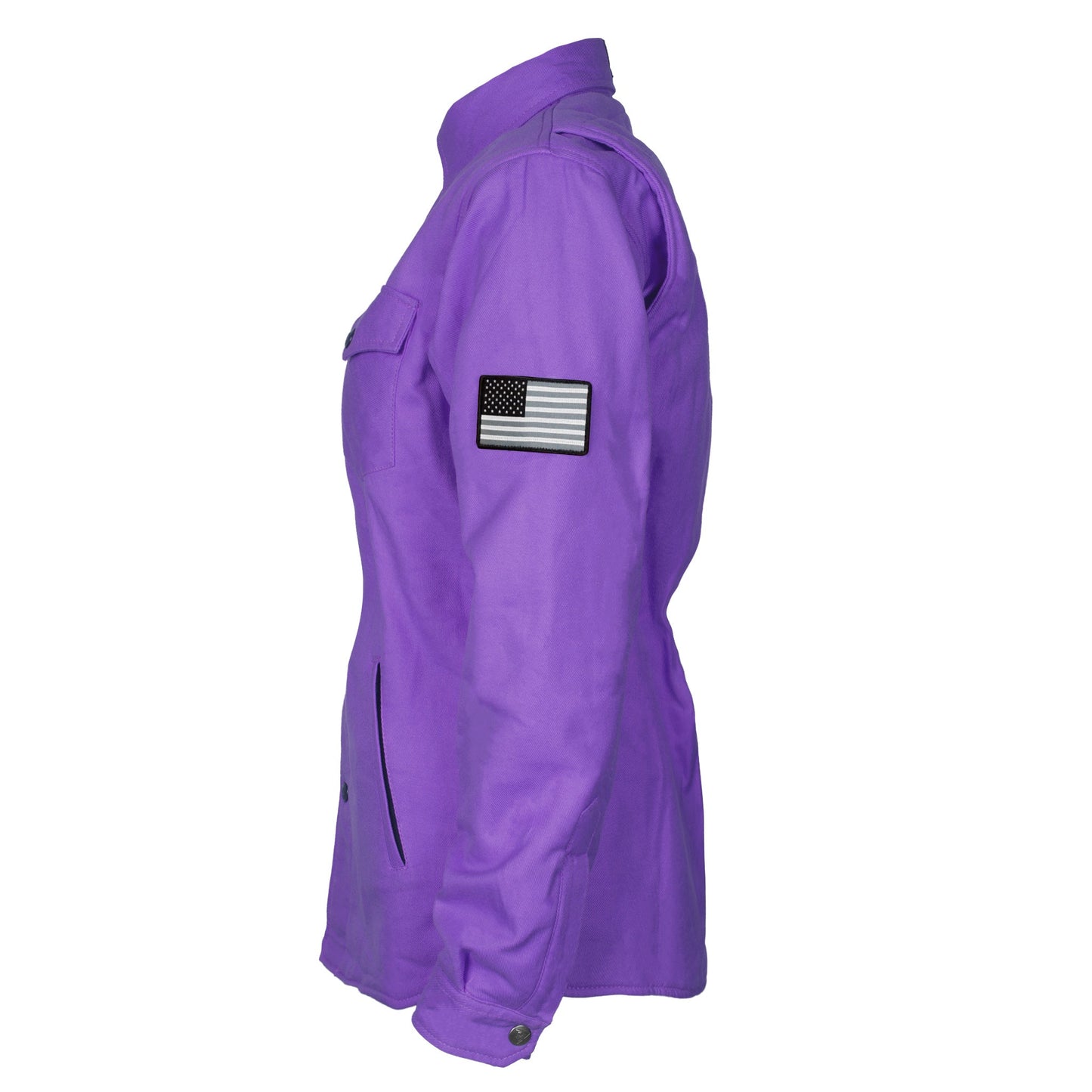 Protective Flannel Shirt for Women - Purple Solid