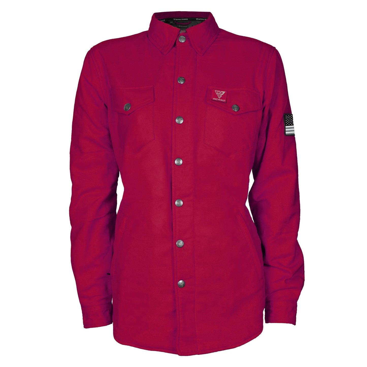 Protective Flannel Shirt for Women - Red Maroon Solid
