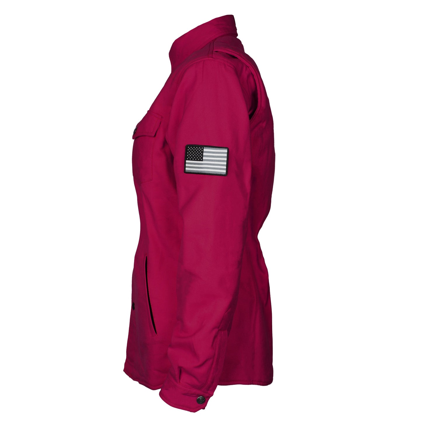 Protective Flannel Shirt for Women - Red Maroon Solid