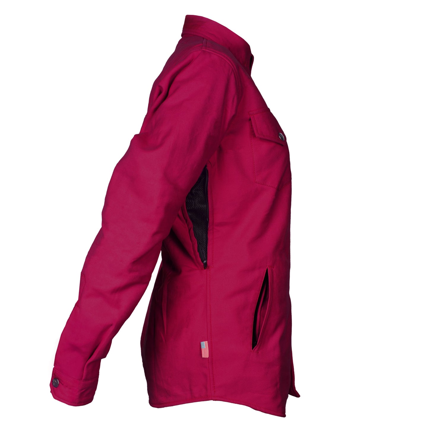 Protective Flannel Shirt for Women - Red Maroon Solid