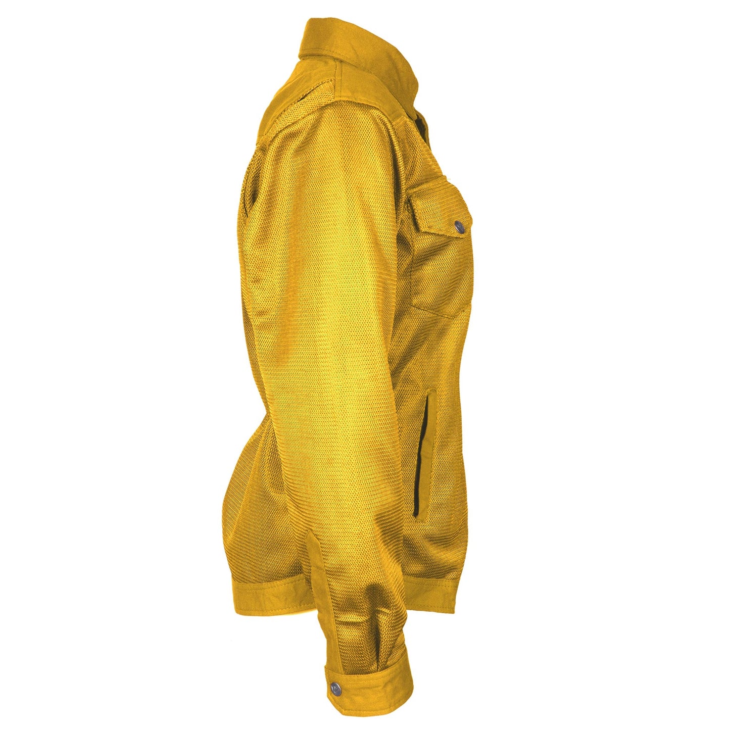 Protective Summer Mesh Shirt for Women - Yellow Solid