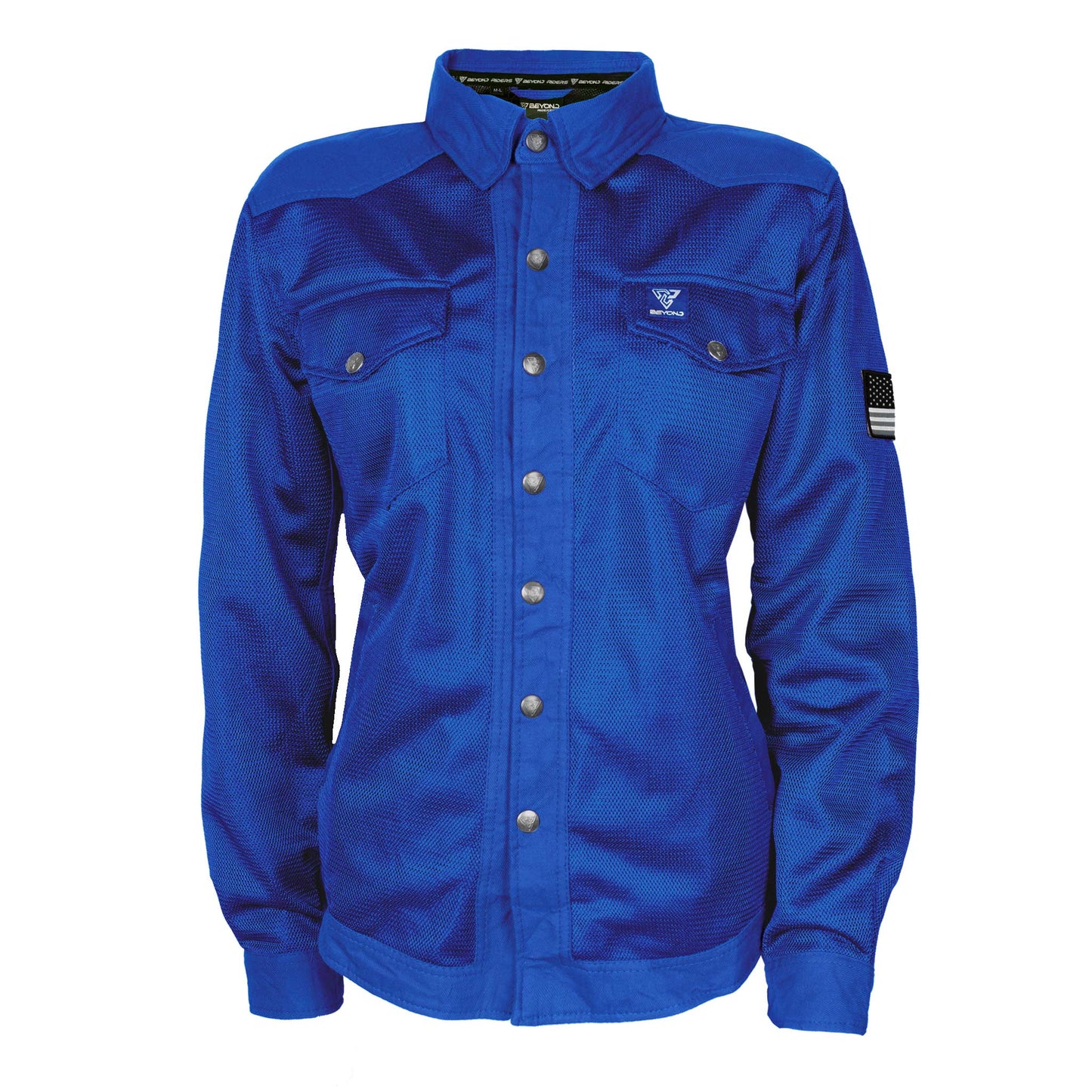 Protective Summer Mesh Shirt for Women - Blue Solid