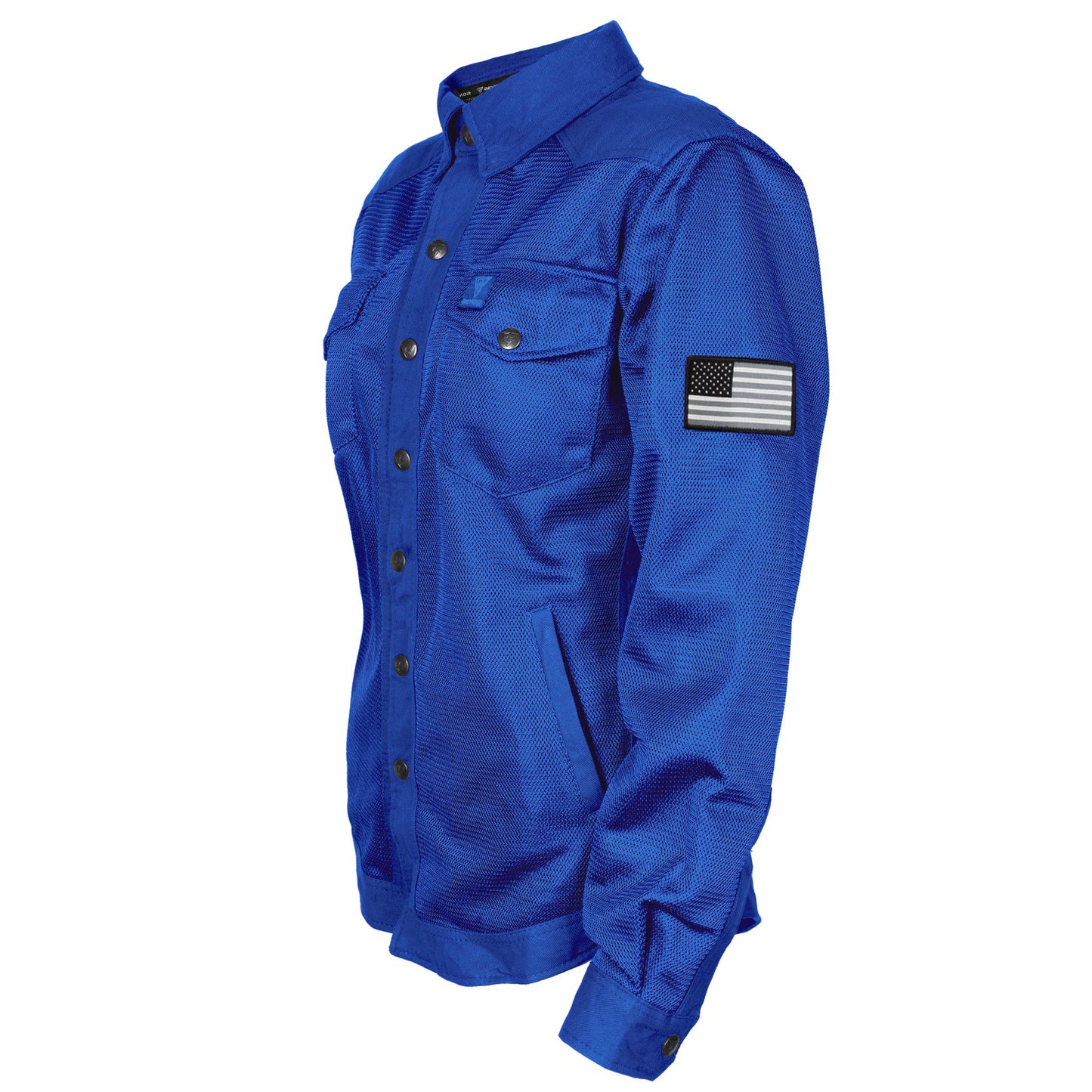 Protective Summer Mesh Shirt for Women - Blue Solid