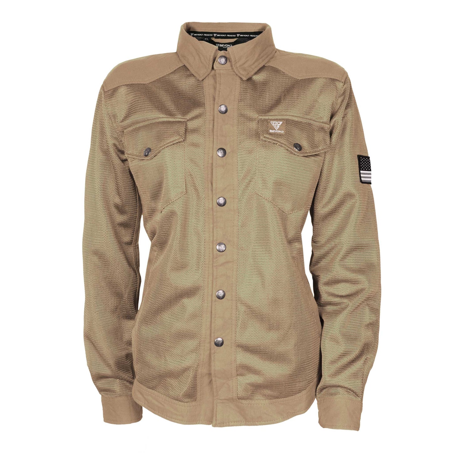 Protective Summer Mesh Shirt for Women - Camel Solid