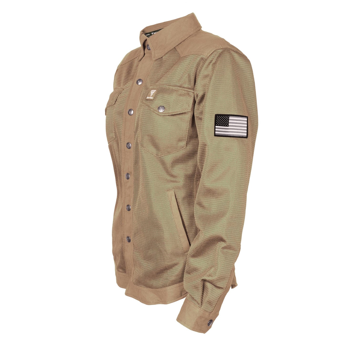 Protective Summer Mesh Shirt for Women - Camel Solid