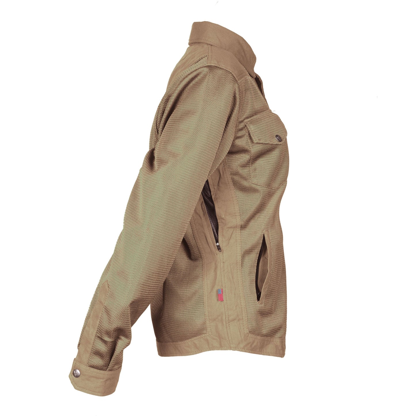 Protective Summer Mesh Shirt for Women - Camel Solid