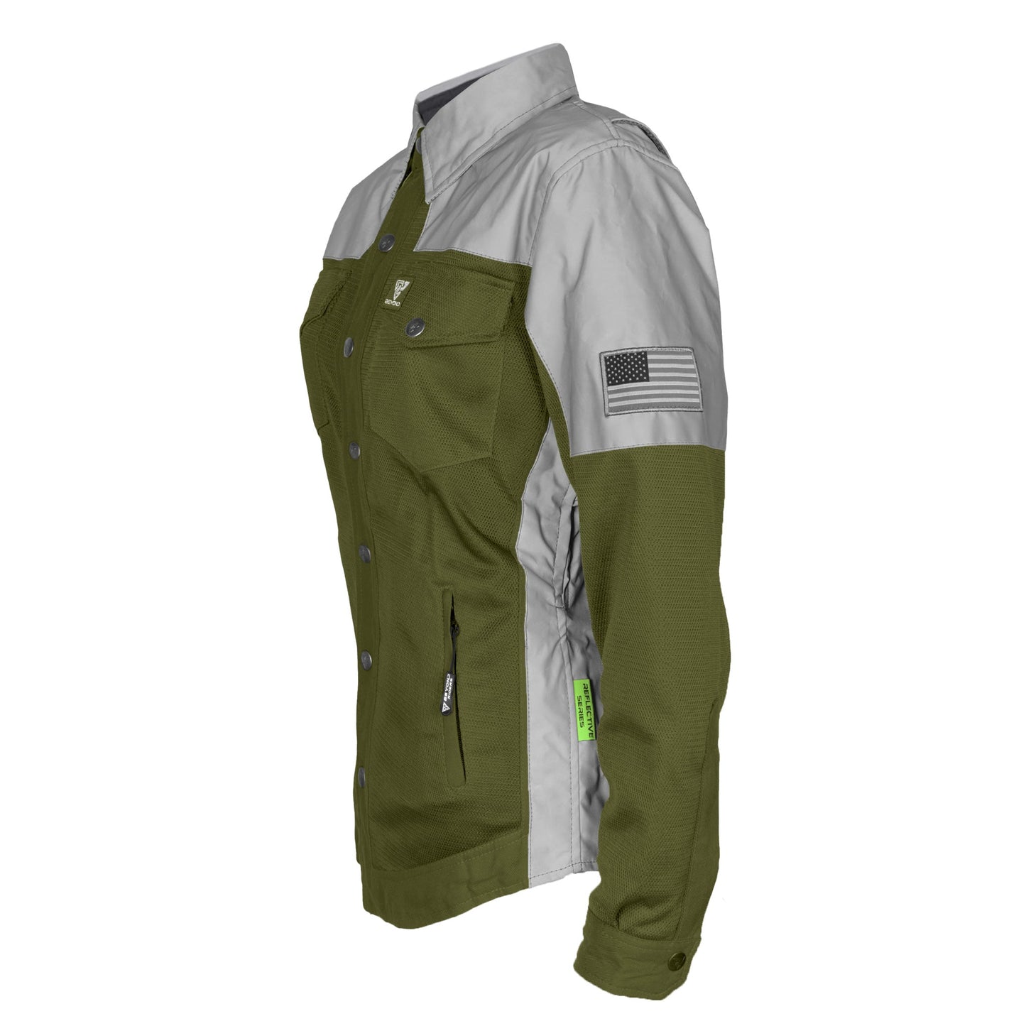 Summer Mesh Reflective Shirt Army Green Eclipse for Women
