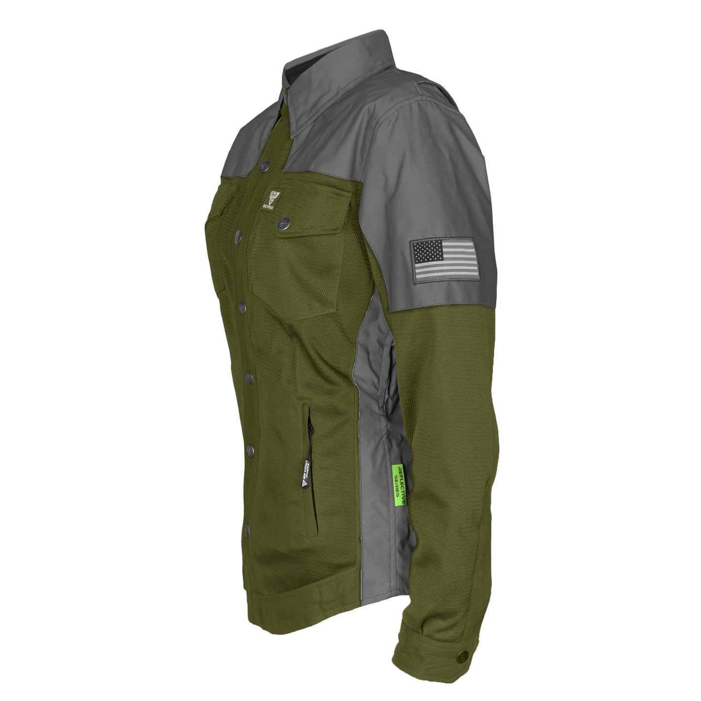 Summer Mesh Reflective Shirt Army Green Nebula for Women