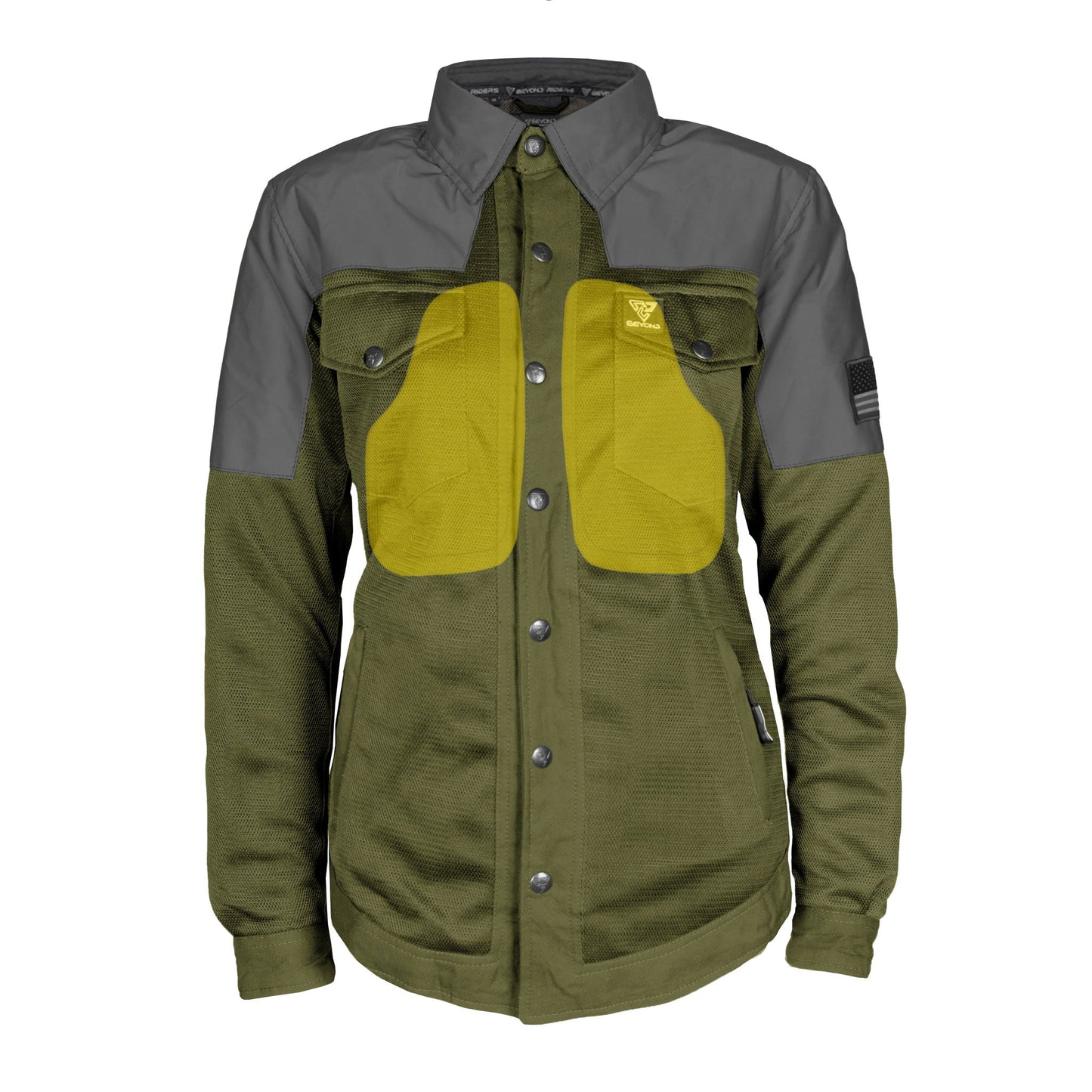 Summer Mesh Reflective Shirt Army Green Nebula for Women