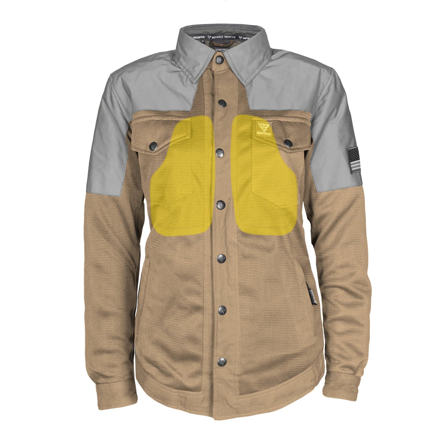 Summer Mesh Reflective Shirt Camel Eclipse for Women