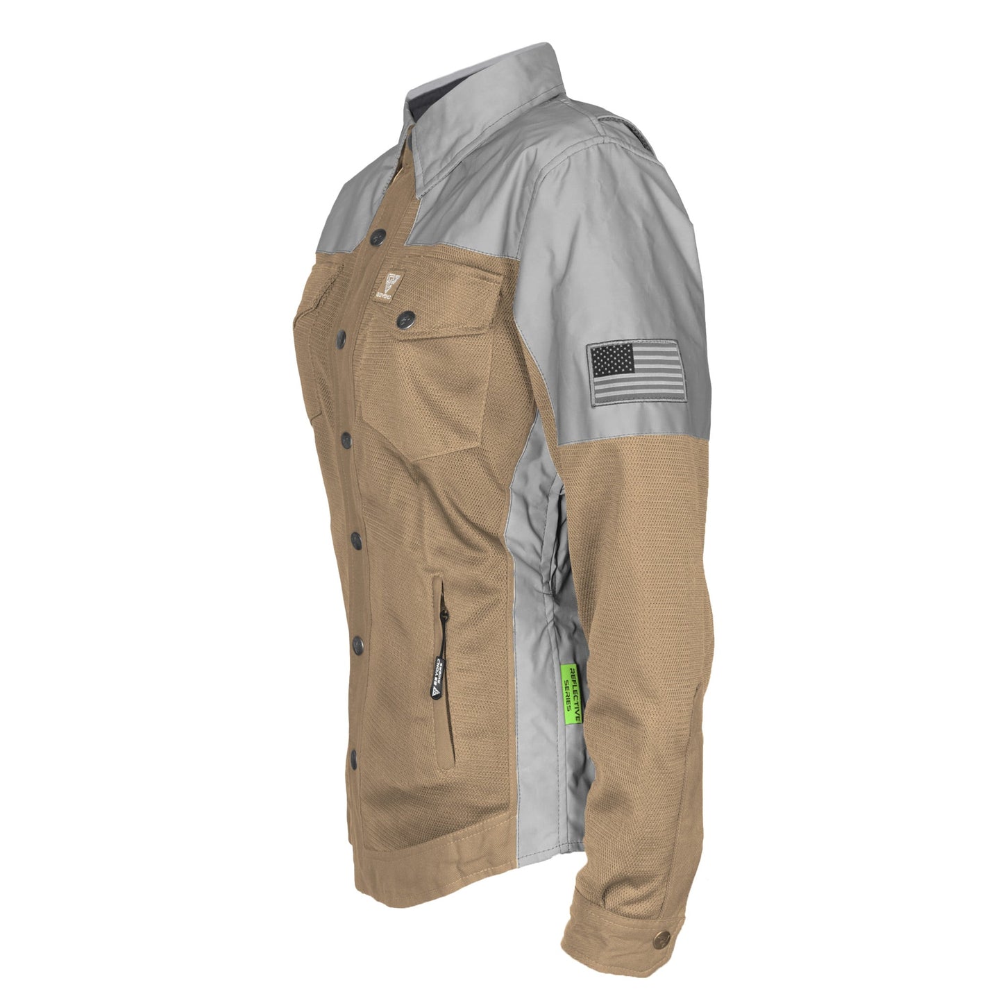 Summer Mesh Reflective Shirt Camel Eclipse for Women