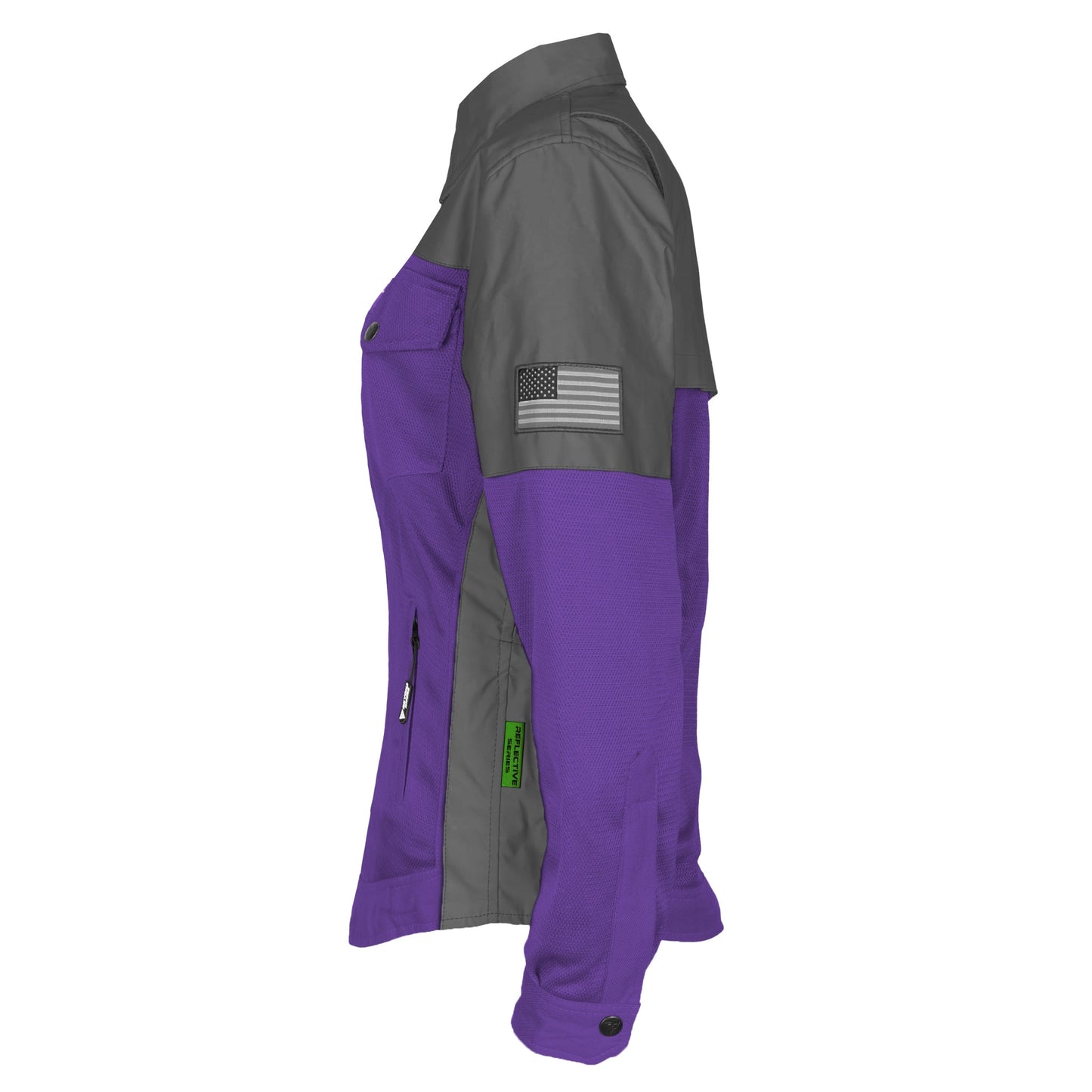 Summer Mesh Reflective Shirt Purple Nebula for Women