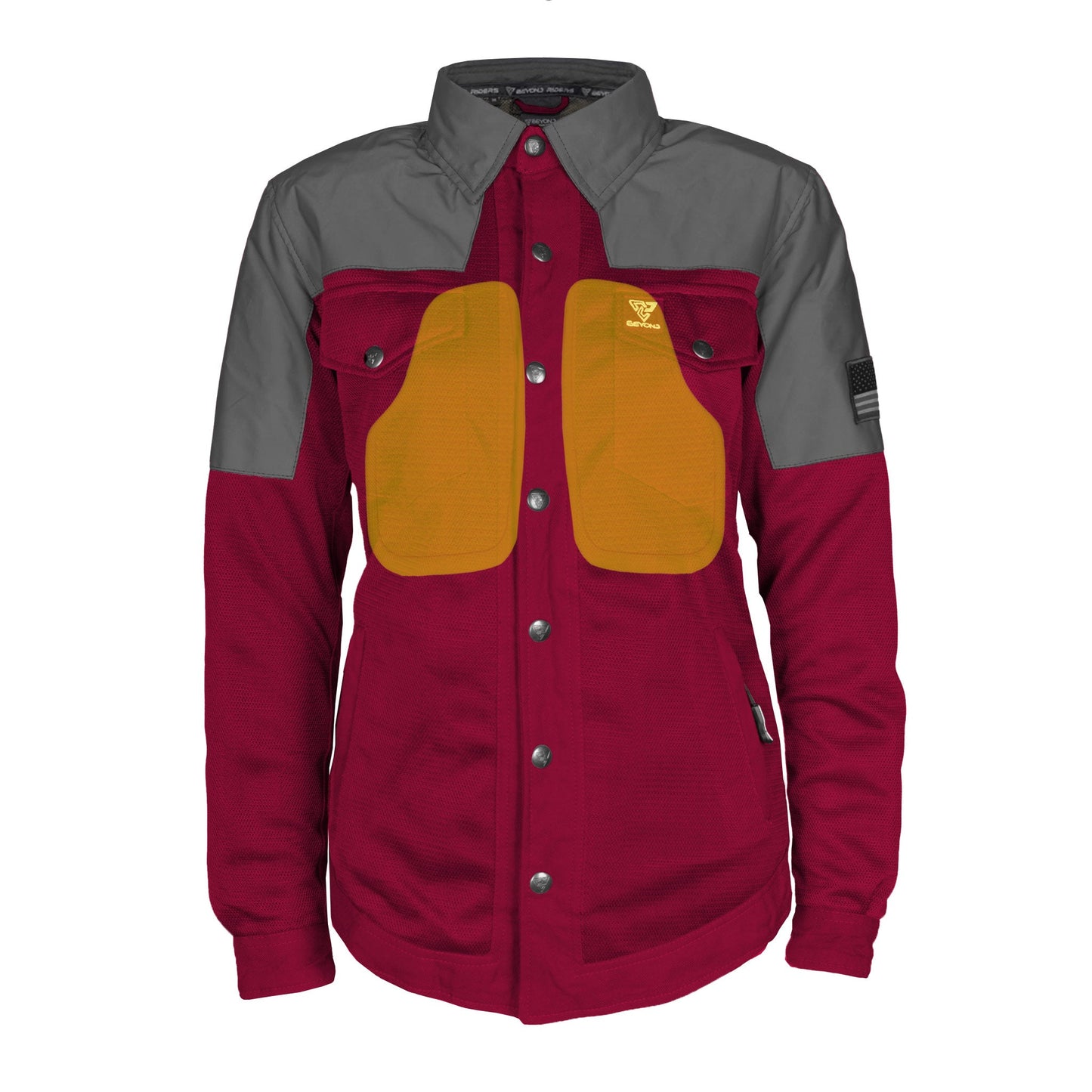Summer Mesh Reflective Shirt Red Maroon Nebula for Women