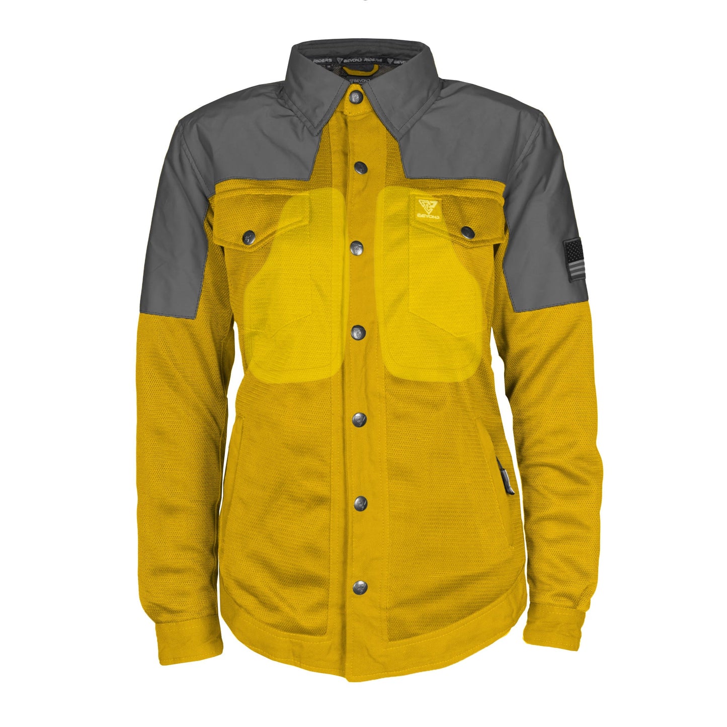 Summer Mesh Reflective Shirt Yellow Nebula for Women