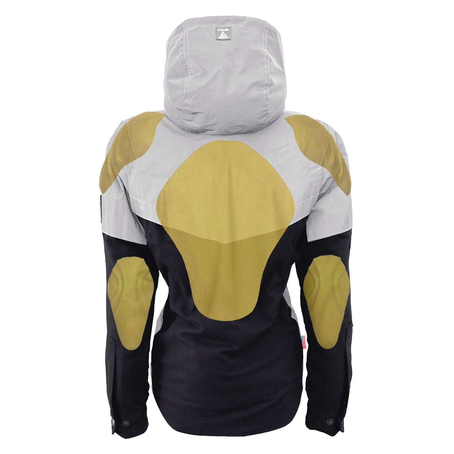 Protective Reflective Flannel Hoodie "Alloy Eclipse" For Women - Black and Silver