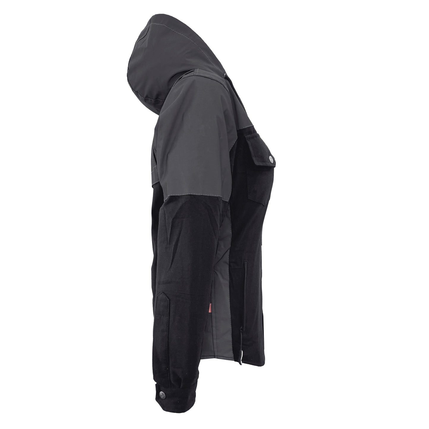 Protective Reflective Flannel Hoodie "Nightfall Nebula" For Women - Black