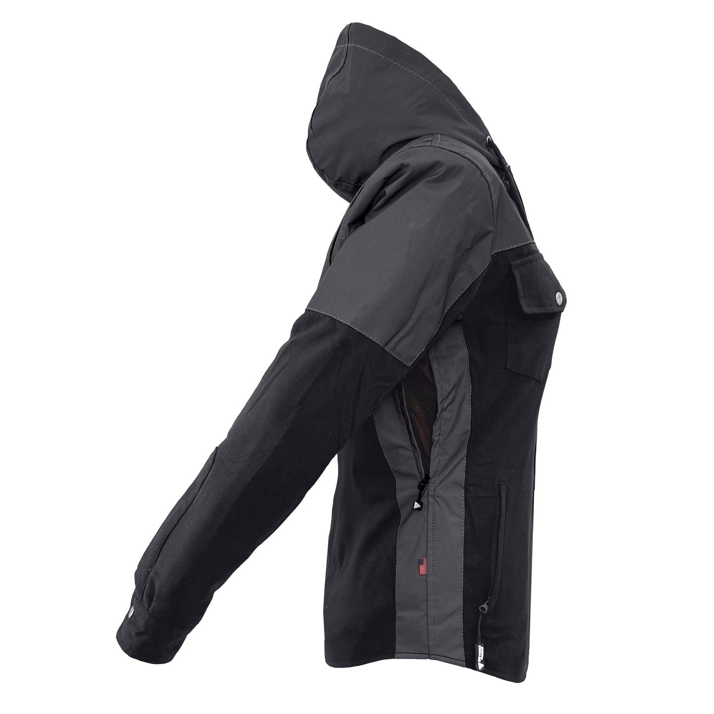 Protective Reflective Flannel Hoodie "Nightfall Nebula" For Women - Black