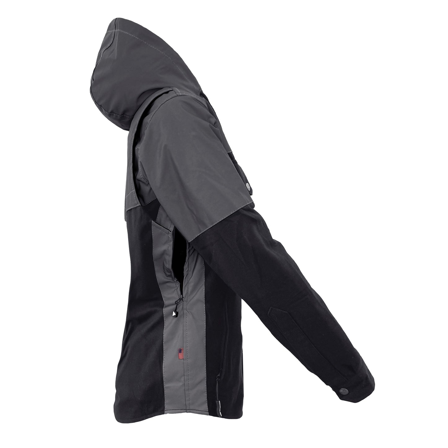 Protective Reflective Flannel Hoodie "Nightfall Nebula" For Women - Black